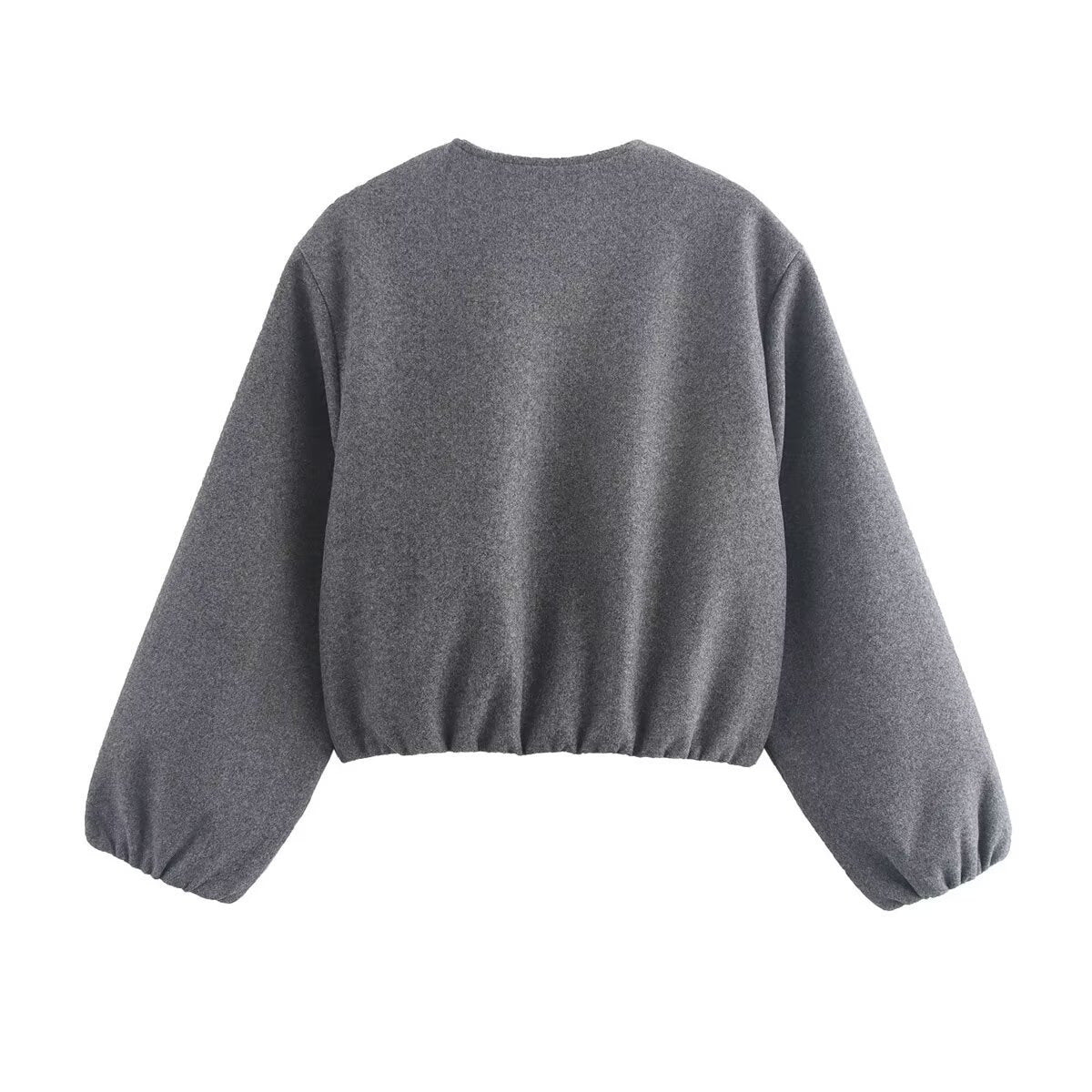 Hannah | Cropped Relaxed Bomber Jacket with Elasticated Hem and Cuffs
