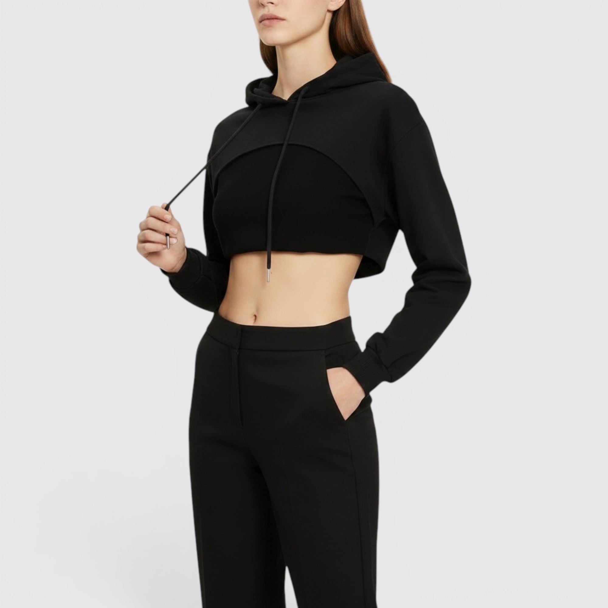 Ellmont London | Short Hooded Sweatshirt – Casual Cropped Pullover for Women