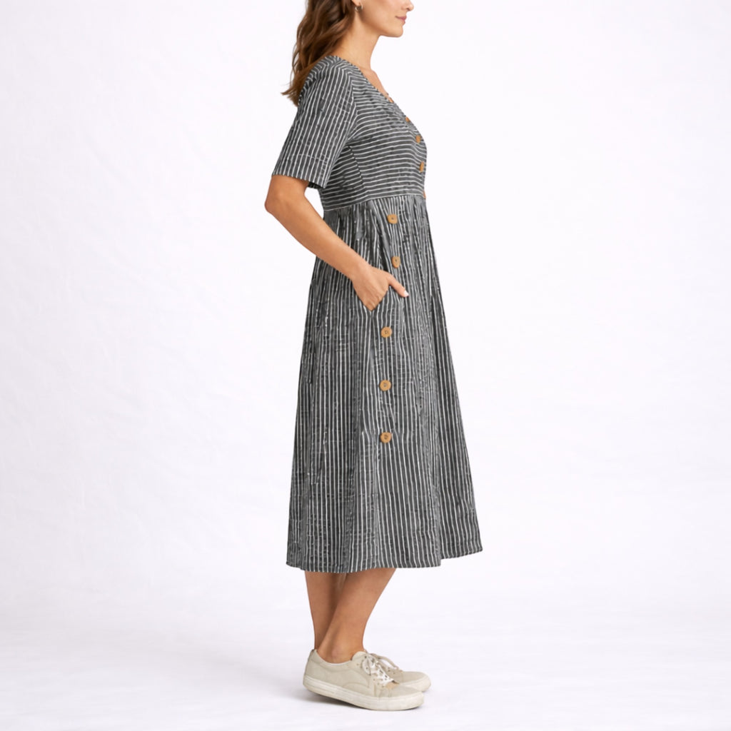Ellmont London | Women's Relaxed Fit Striped Summer Midi Dress