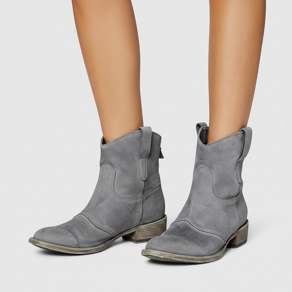 Abigail | Women's Black Ankle Boots Comfortable Suede Western Boots