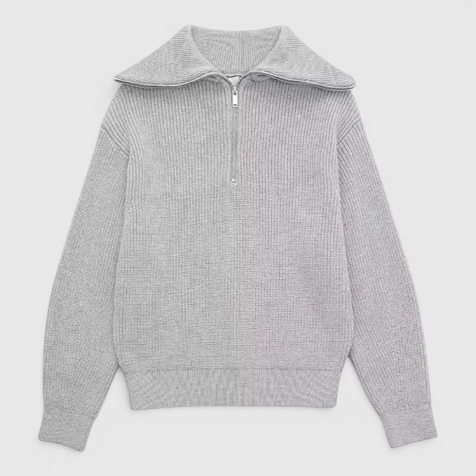 Gareth | Men's Warm Cotton Zip Up Sweater Classic Striped Knit