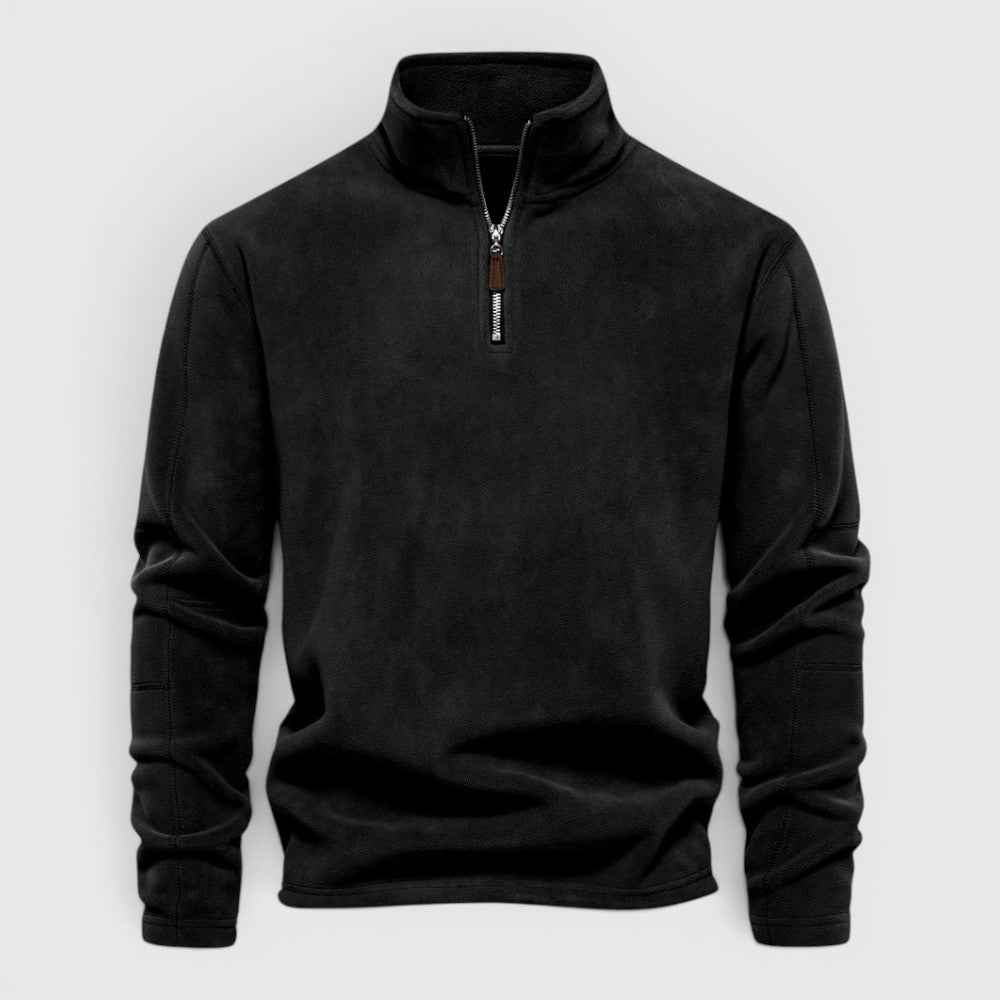 Wesley | Men's Warm Fleece Half Zip Sweater Stand Collar Regular Fit