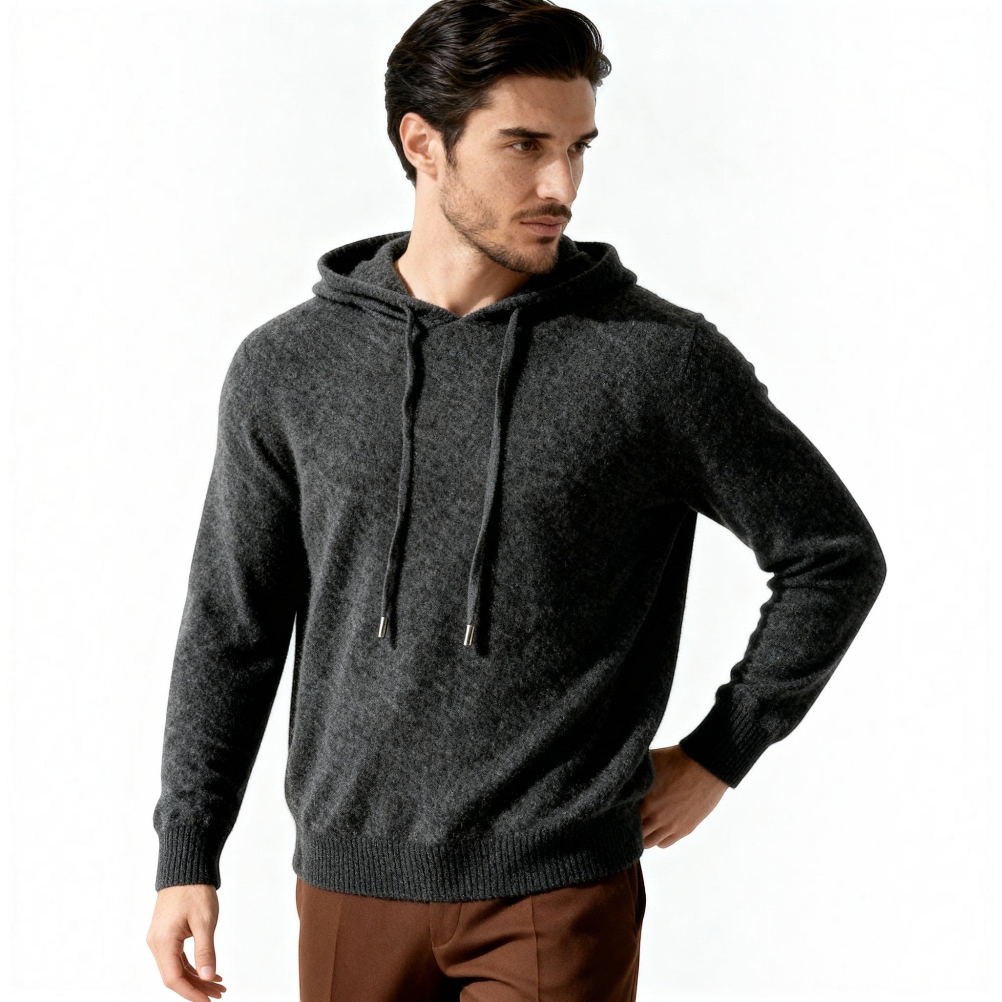 Ellmont London | Men's Cashmere Hoodie Lightweight Luxury Knit Pullover