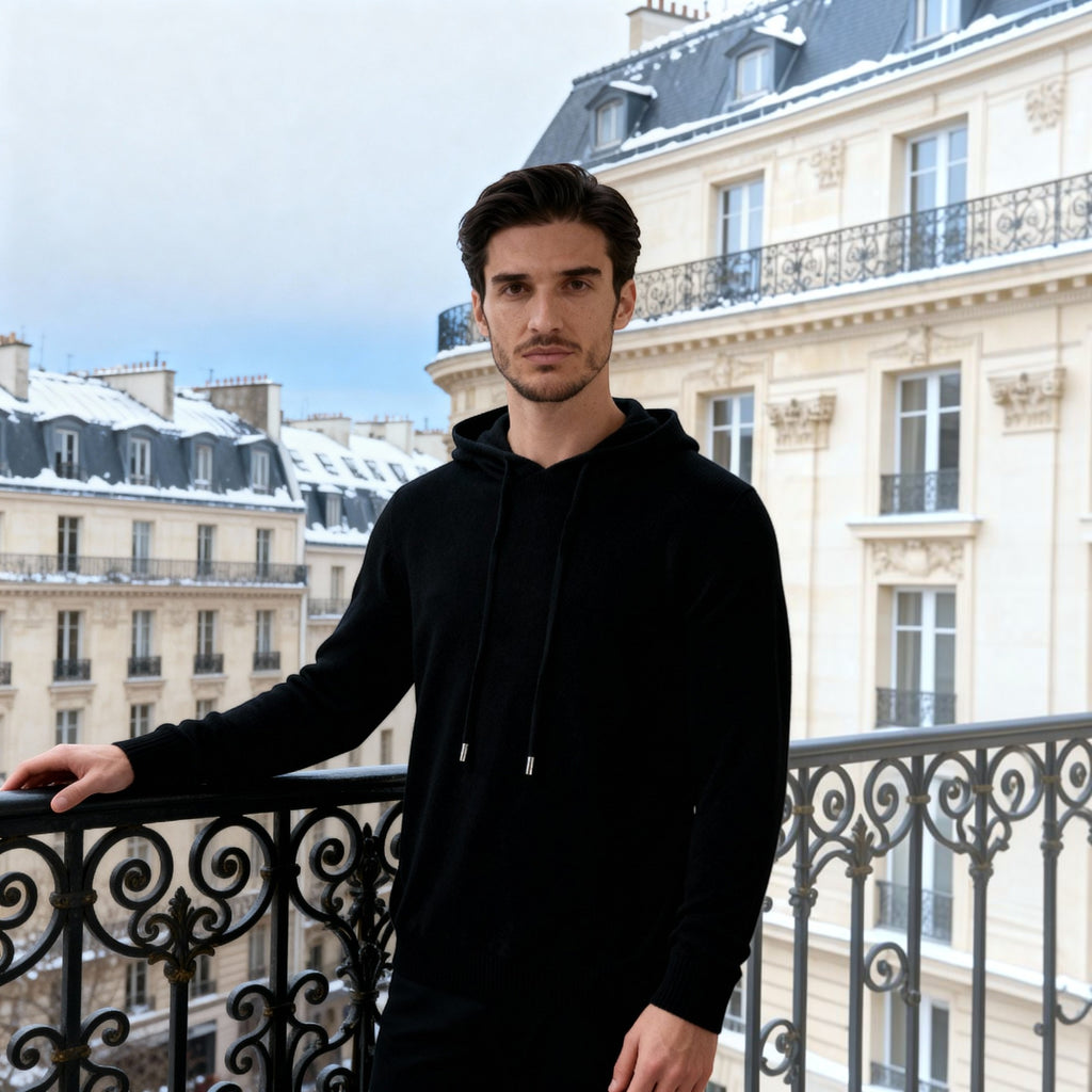 Ellmont London | Men's Cashmere Hoodie Lightweight Luxury Knit Pullover