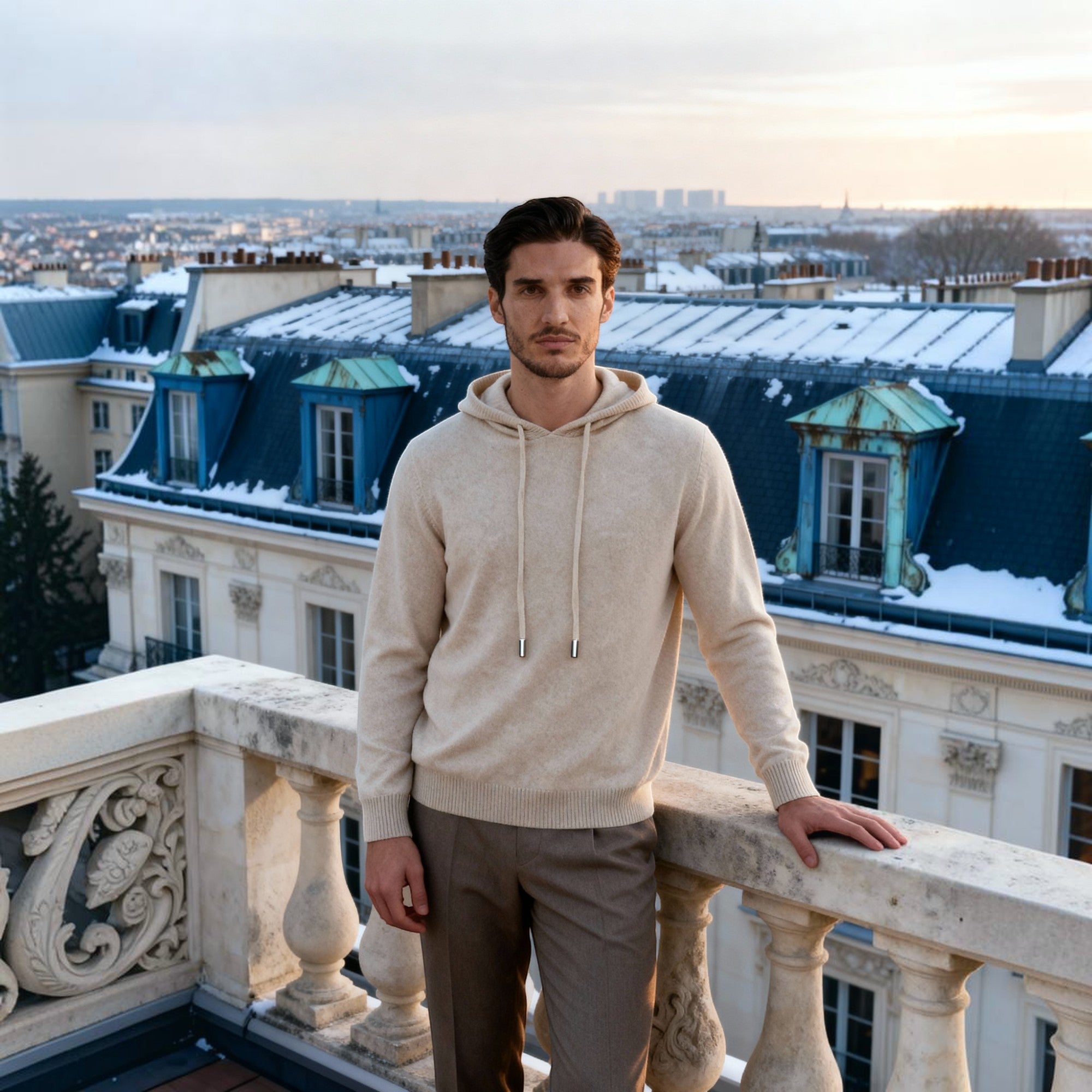 Ellmont London | Men's Cashmere Hoodie Lightweight Luxury Knit Pullover