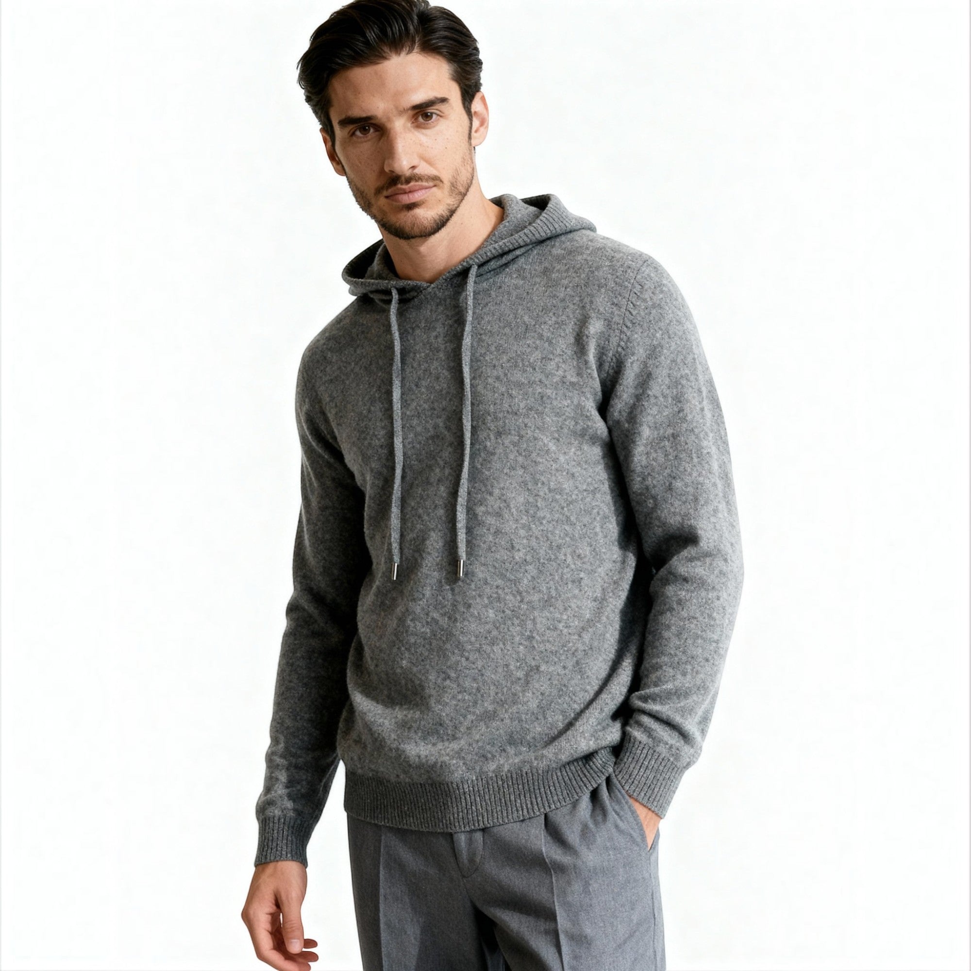 Marcus | Men's Cashmere Hoodie Lightweight Luxury Knit Pullover