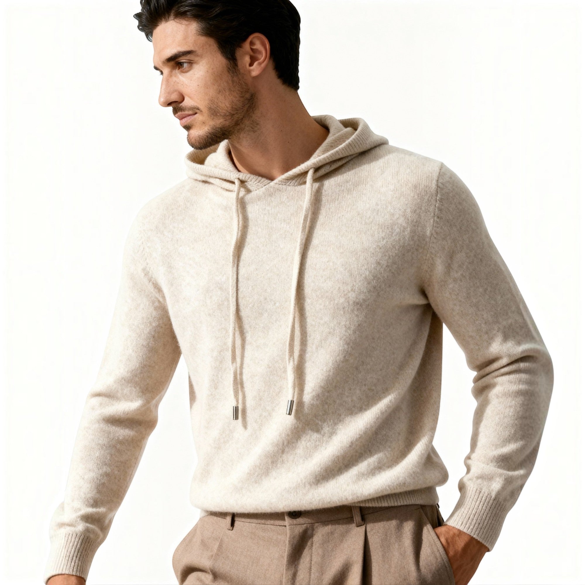Marcus | Men's Cashmere Hoodie Lightweight Luxury Knit Pullover