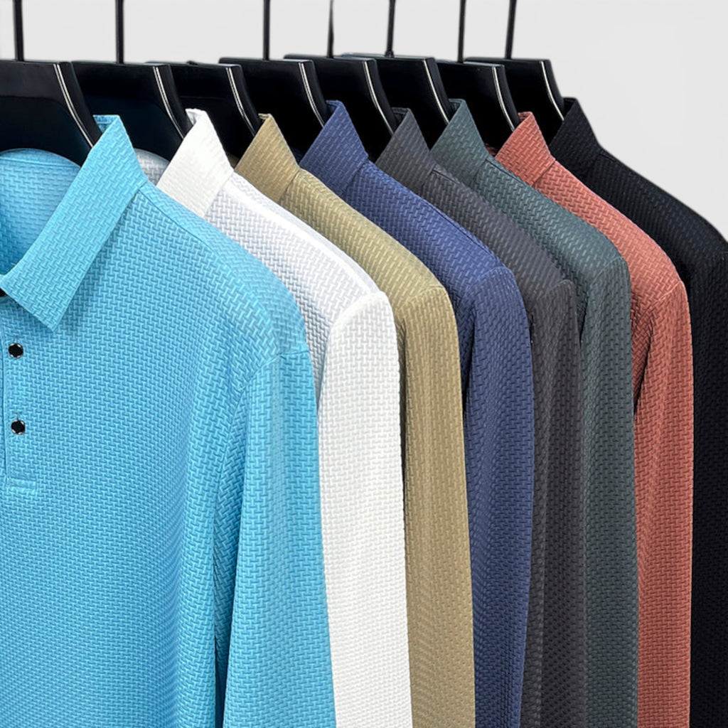 Ellmont London | Men's Long Sleeve Polo Breathable Smart Casual Comfort Top