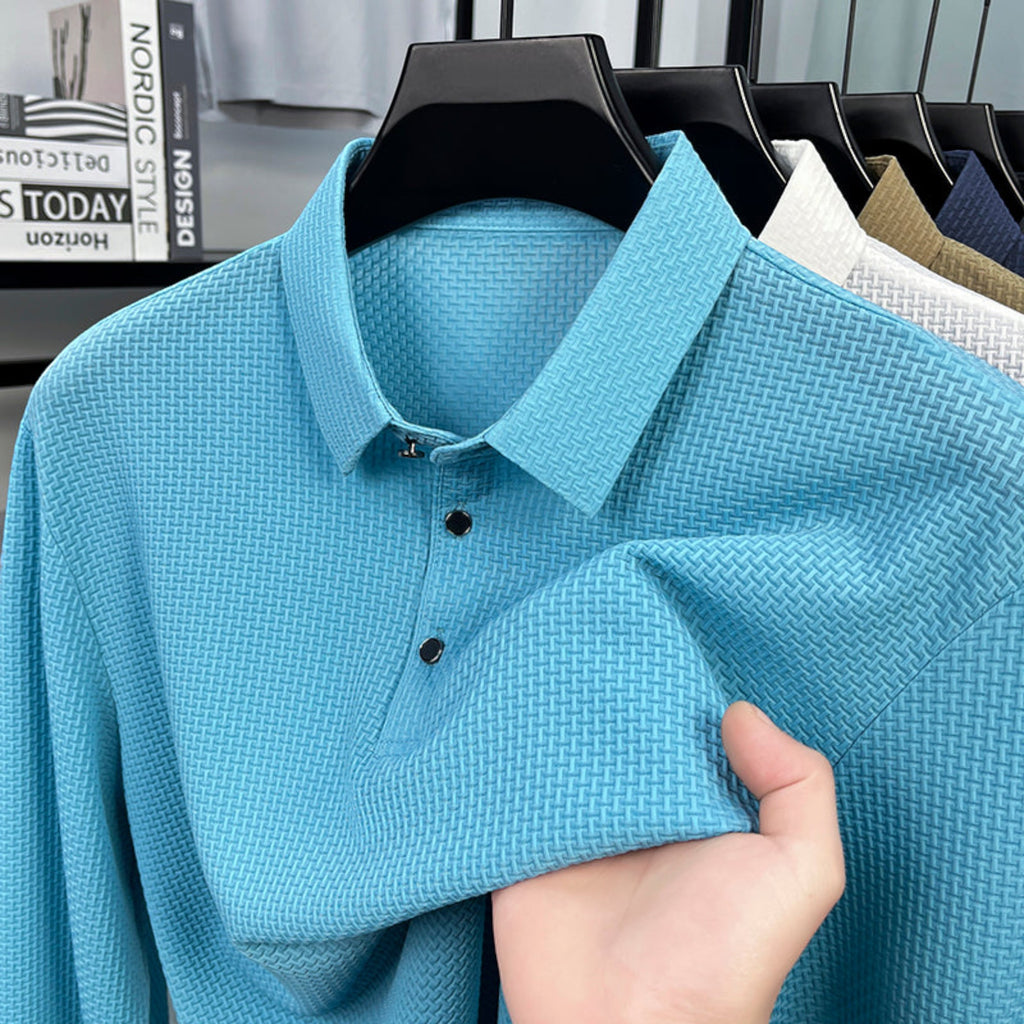 Ellmont London | Men's Long Sleeve Polo Breathable Smart Casual Comfort Top