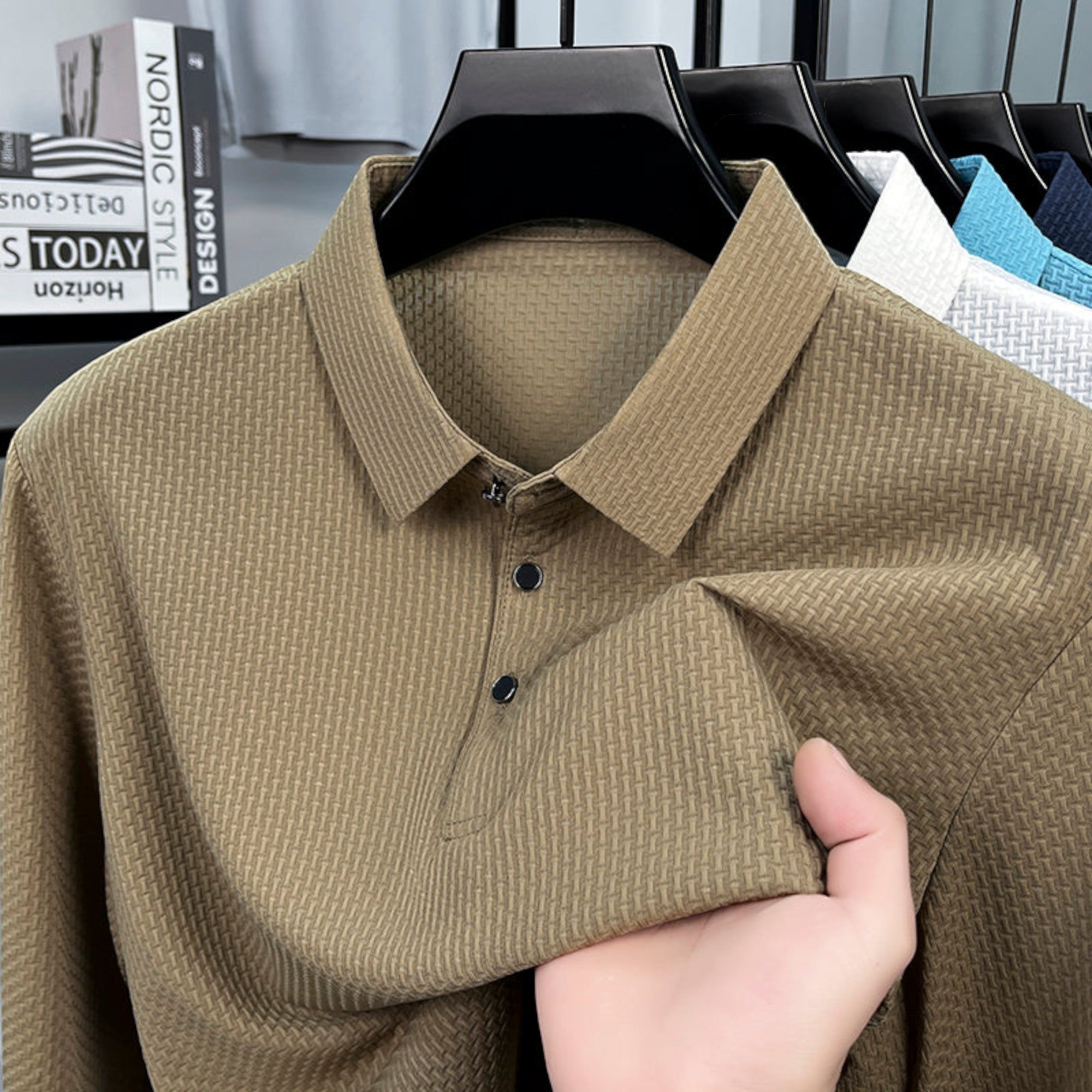 Xavier | Men's Long Sleeve Polo Breathable Smart Casual Comfort Top