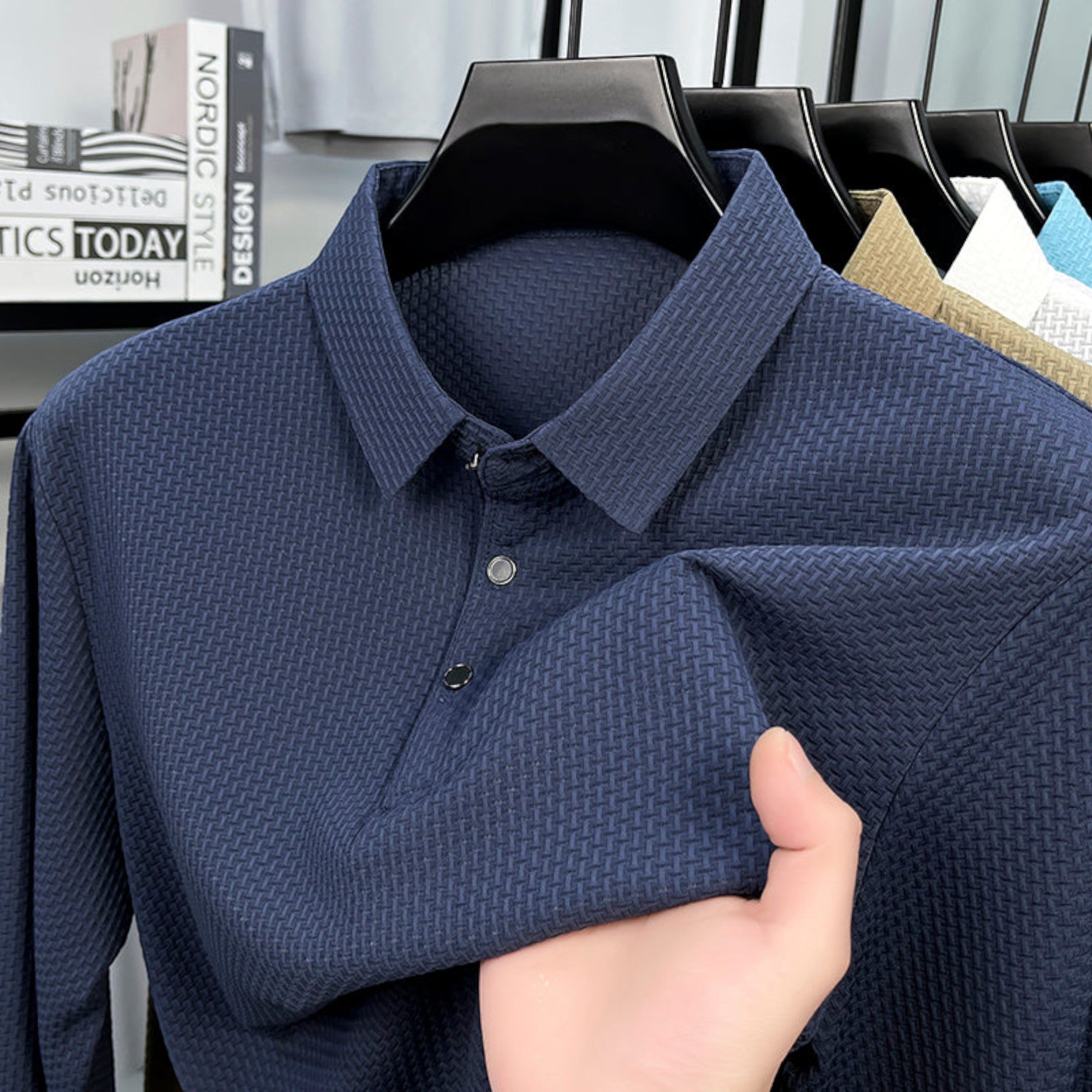 Xavier | Men's Long Sleeve Polo Breathable Smart Casual Comfort Top