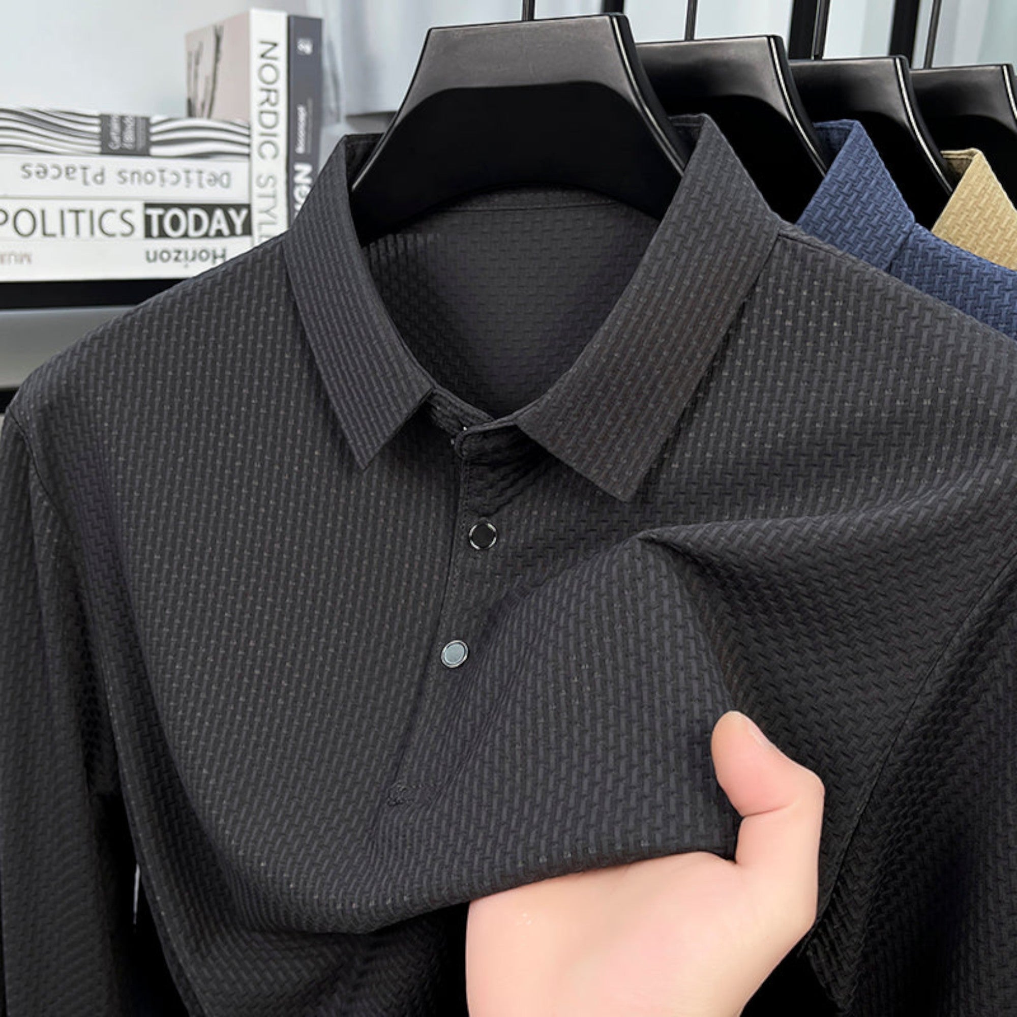 Xavier | Men's Long Sleeve Polo Breathable Smart Casual Comfort Top