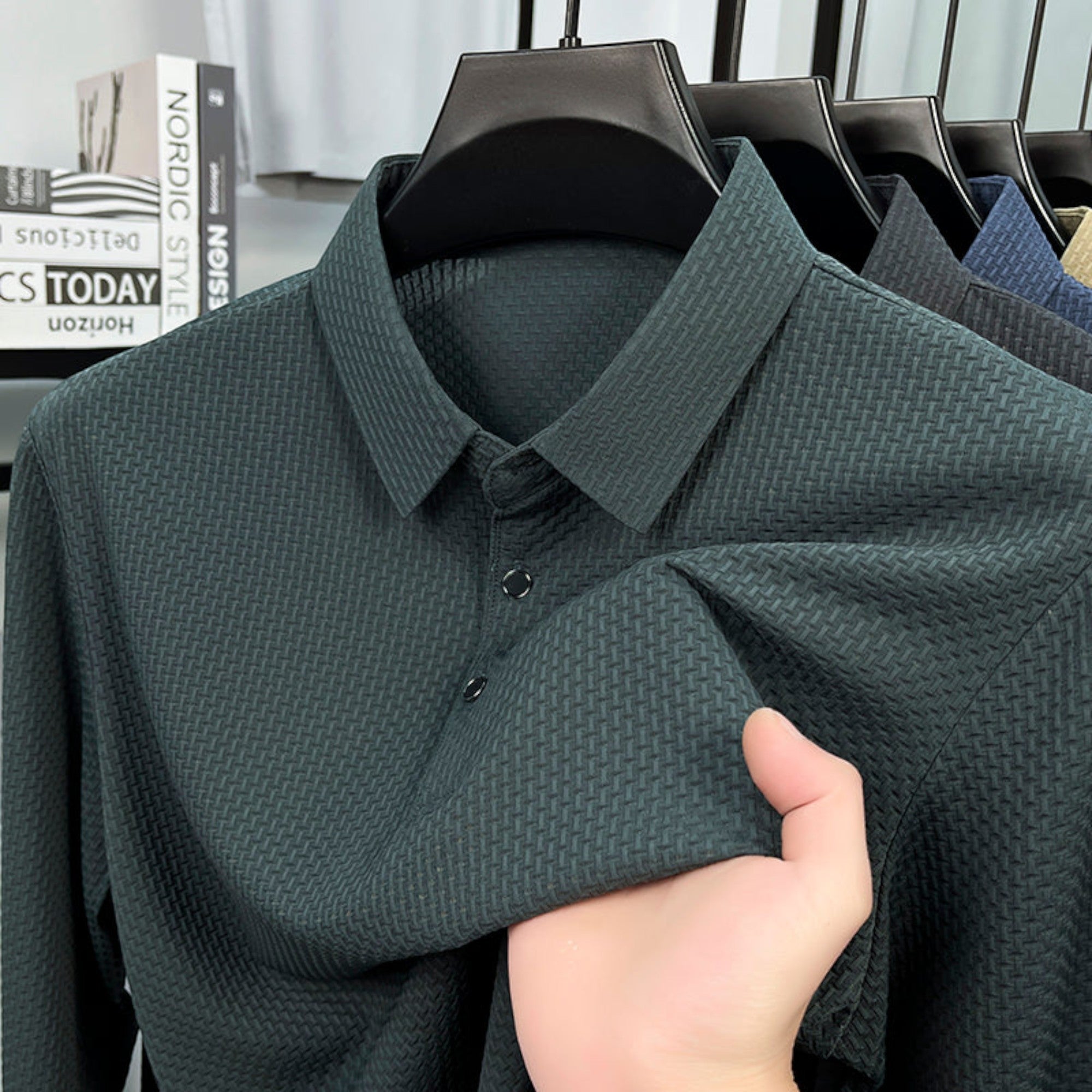 Xavier | Men's Long Sleeve Polo Breathable Smart Casual Comfort Top