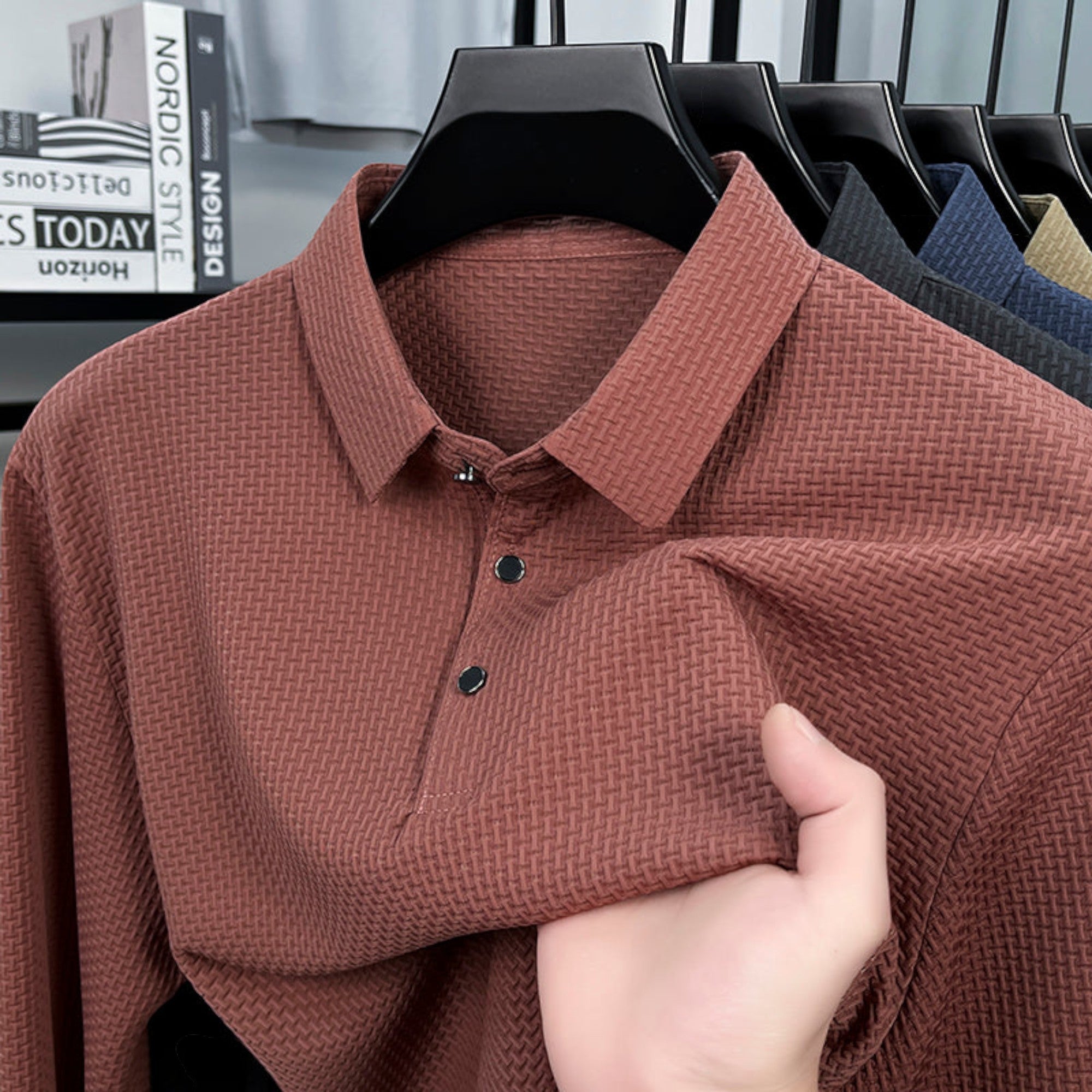 Xavier | Men's Long Sleeve Polo Breathable Smart Casual Comfort Top