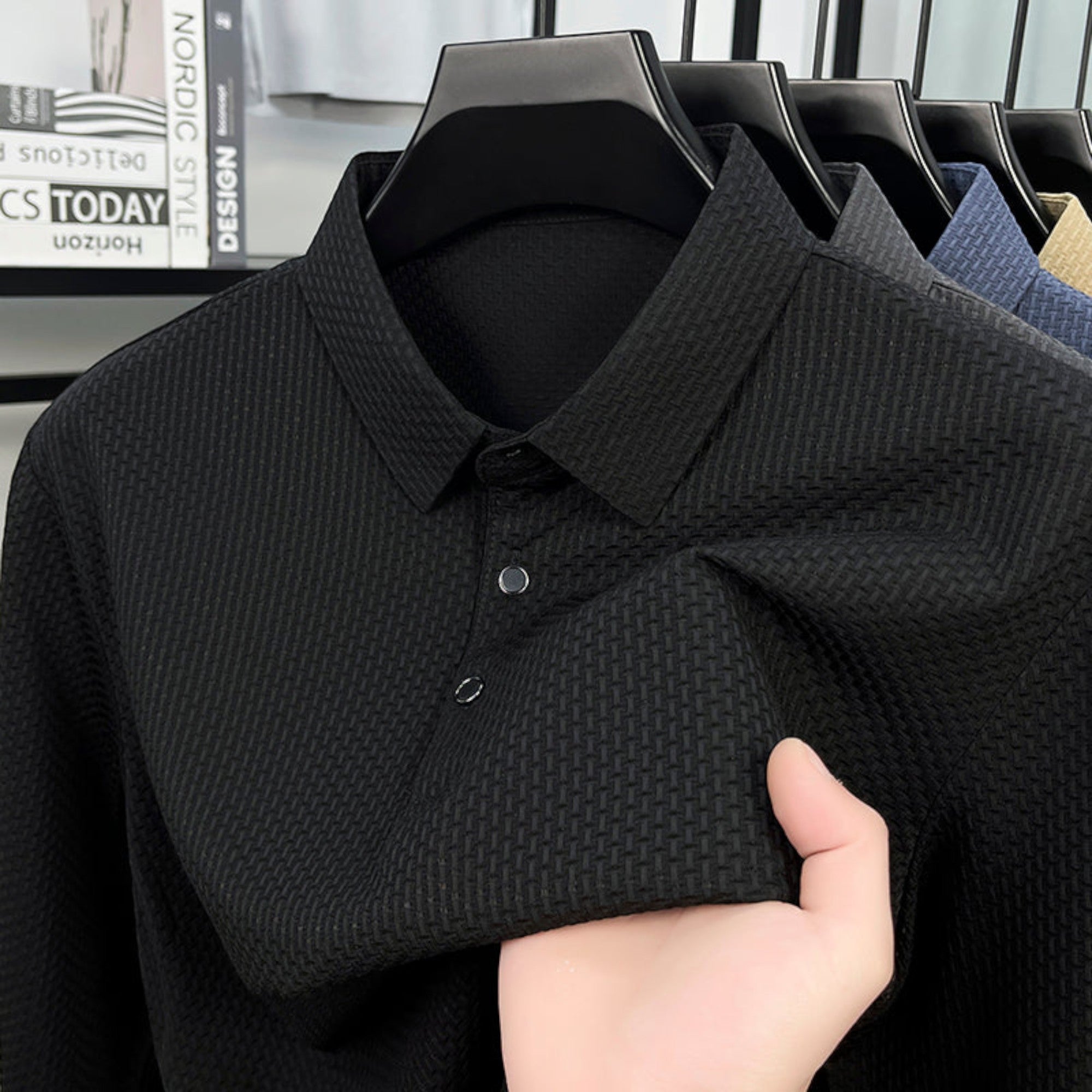 Xavier | Men's Long Sleeve Polo Breathable Smart Casual Comfort Top