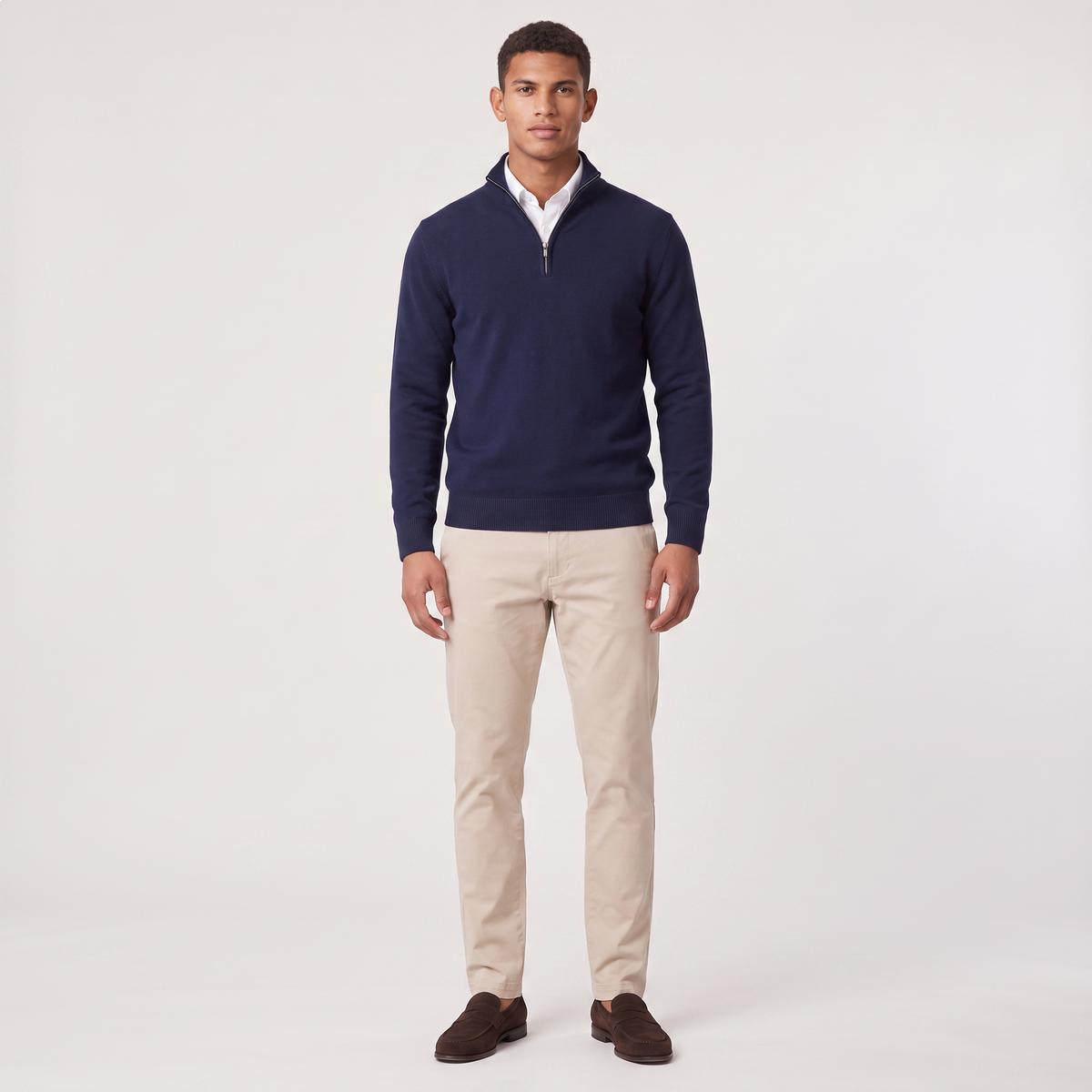 Spencer | Men's Cotton Blend Quarter-Zip Knitted Sweater