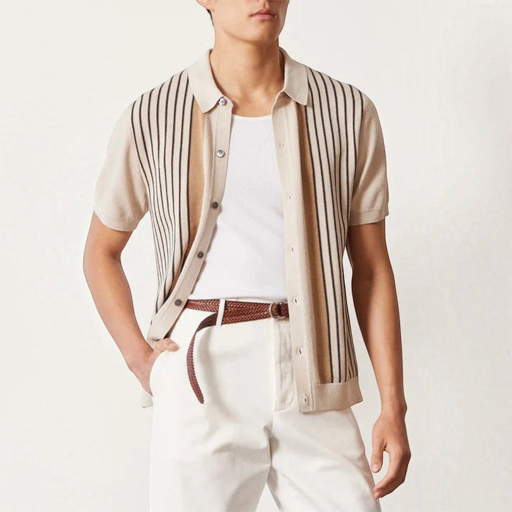 Ellmont London | Men's Striped Polo Shirt – Premium Knit Summer Top