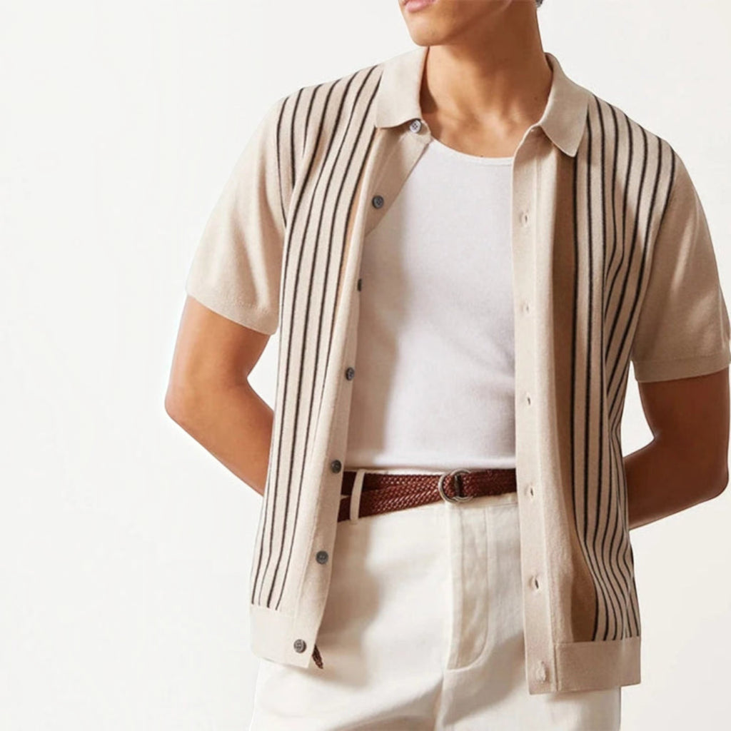 Ellmont London | Men's Striped Polo Shirt – Premium Knit Summer Top