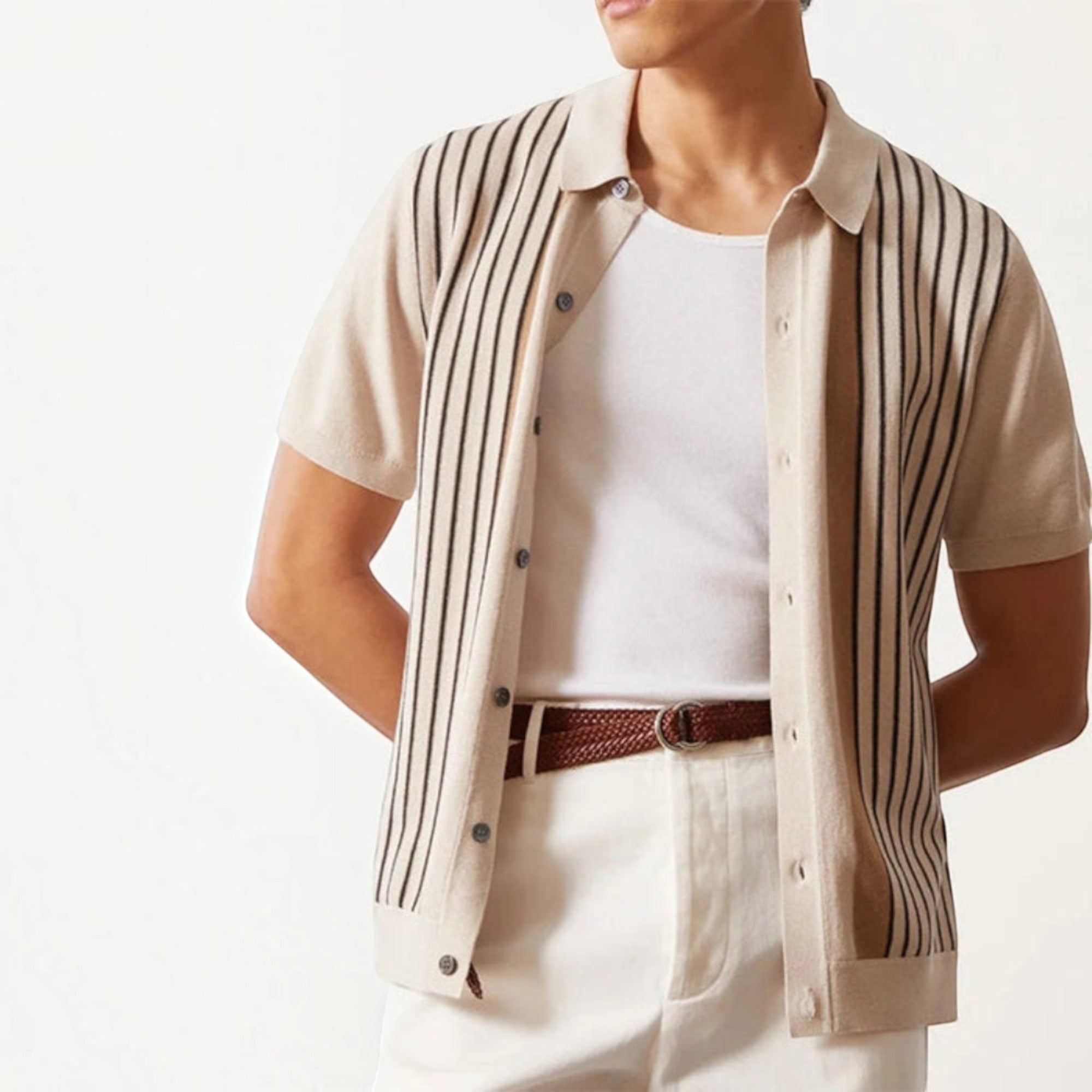 Ellmont London | Men's Striped Polo Shirt – Premium Knit Summer Top