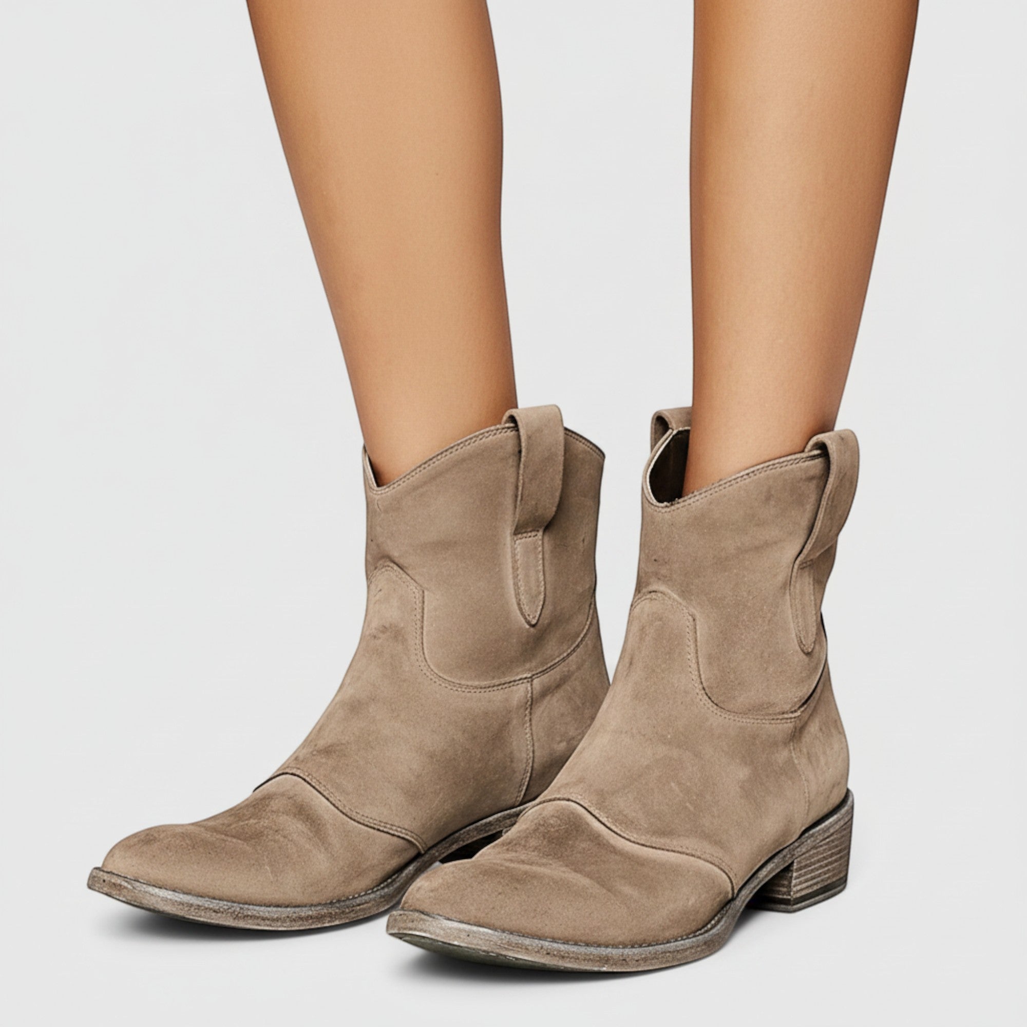 Abigail | Women's Black Ankle Boots Comfortable Suede Western Boots