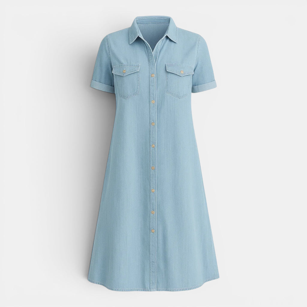 Ellmont London | Women's Relaxed Fit Button Shirt Dress for Daily Wear