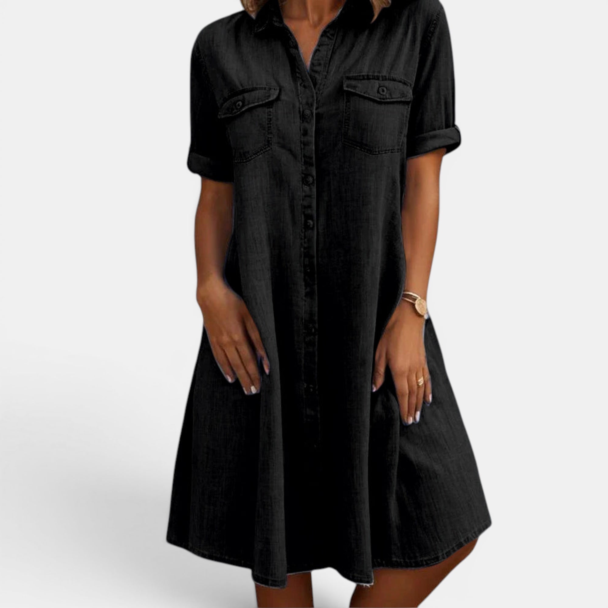 Ellmont London | Women's Relaxed Fit Button Shirt Dress for Daily Wear