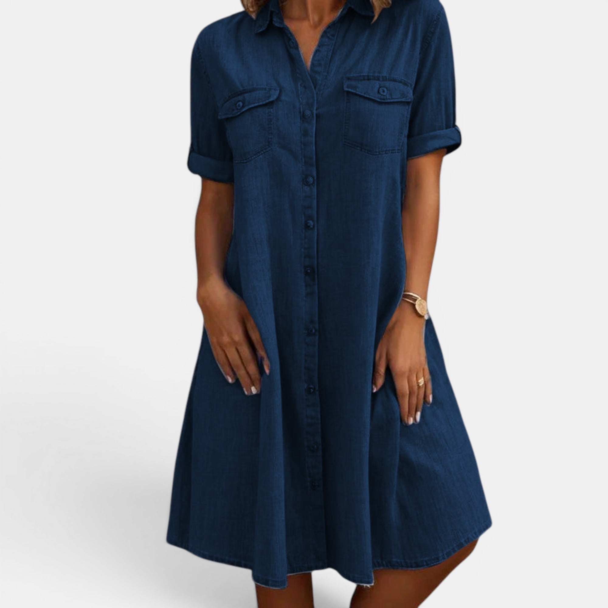 Ellmont London | Women's Relaxed Fit Button Shirt Dress for Daily Wear
