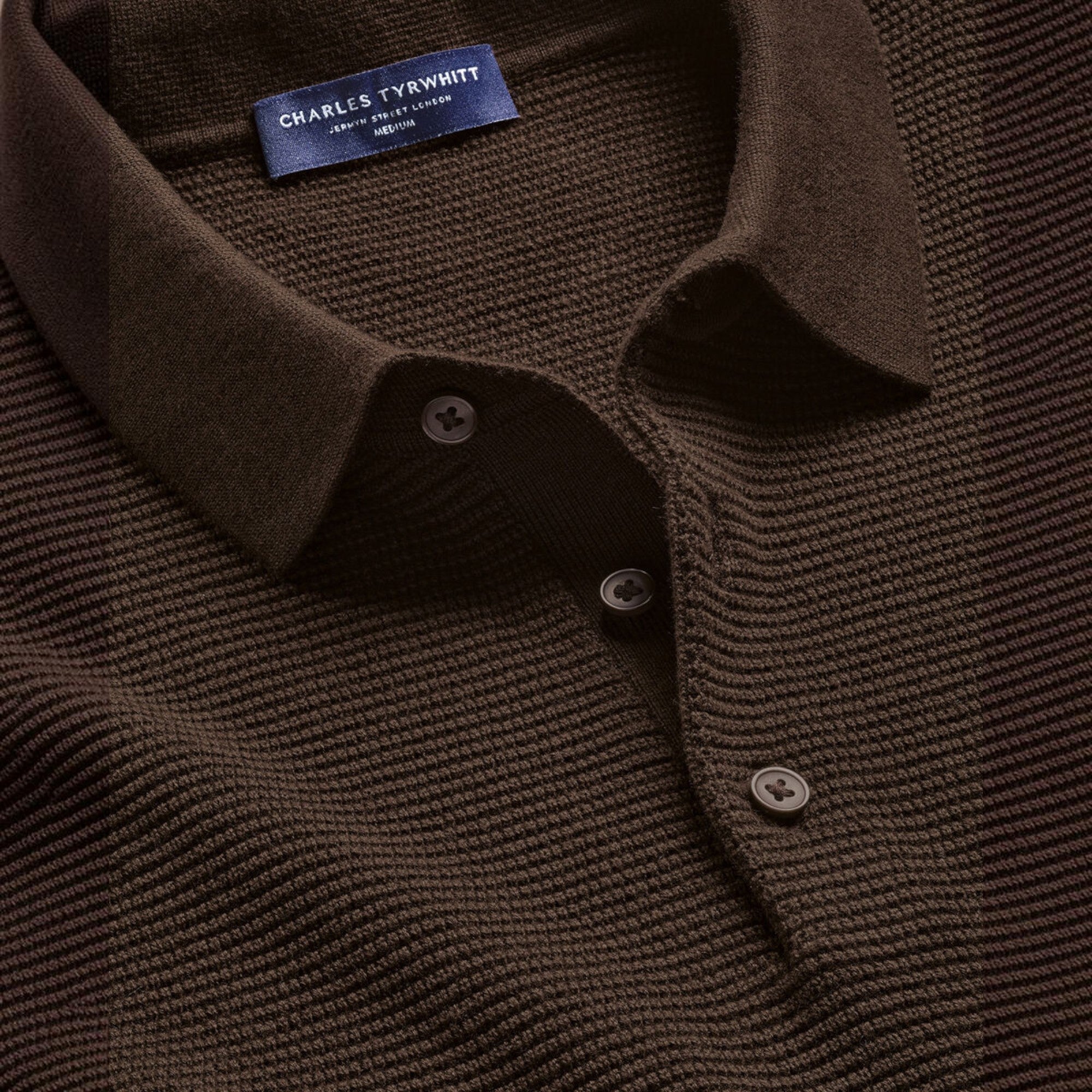 Ellmont London | Men's Long Sleeve Polo Shirt Cotton Knit Button Up