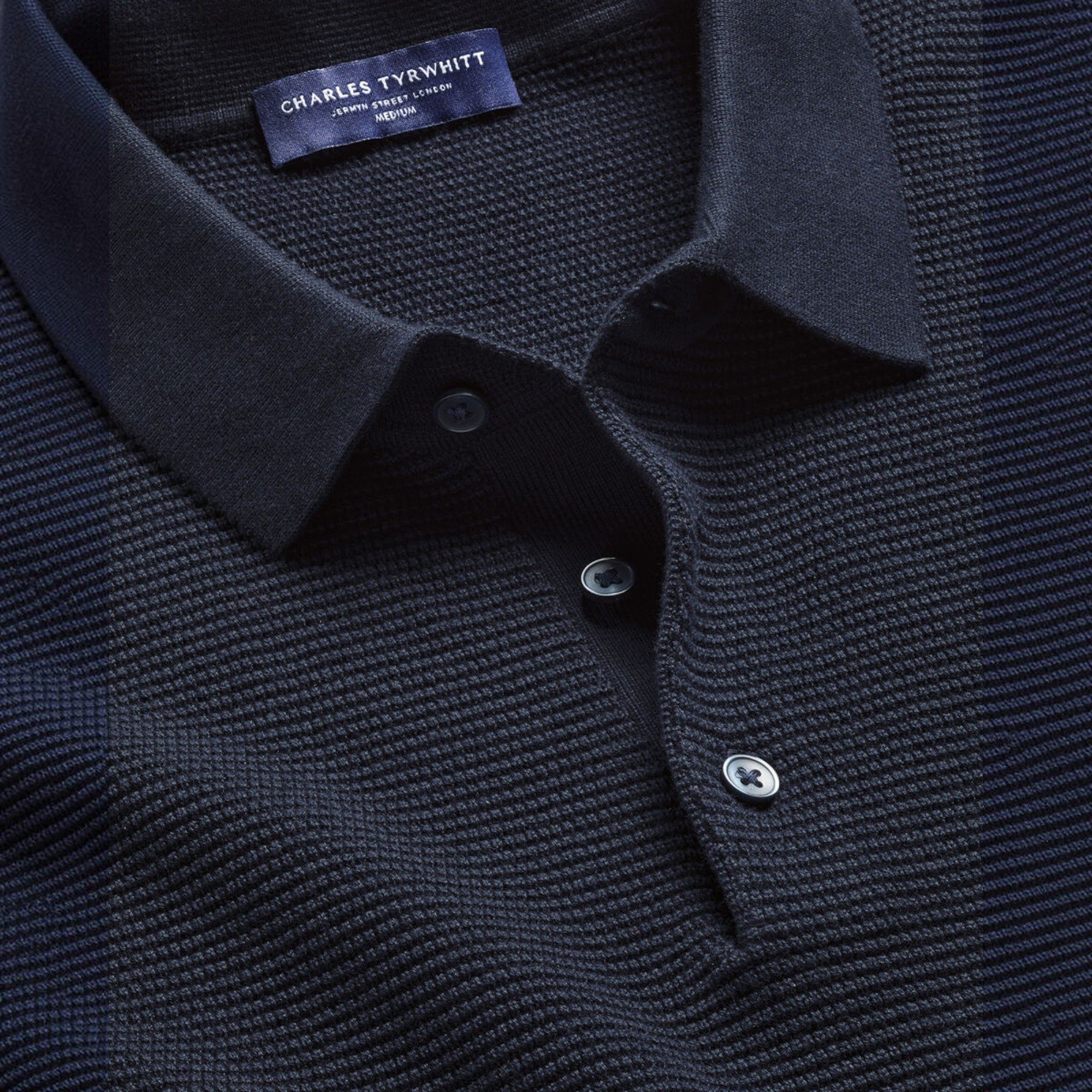 Ellmont London | Men's Long Sleeve Polo Shirt Cotton Knit Button Up