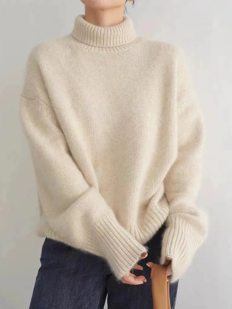 Hannah | Women's Cashmere Turtleneck Sweater with High Collar