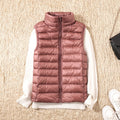 Rhea | Lightweight Padded Gilet with Stand Collar and Zip Front