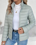 Ottilie | Lightweight Puffer Jacket with Stand Collar and Zip Closure