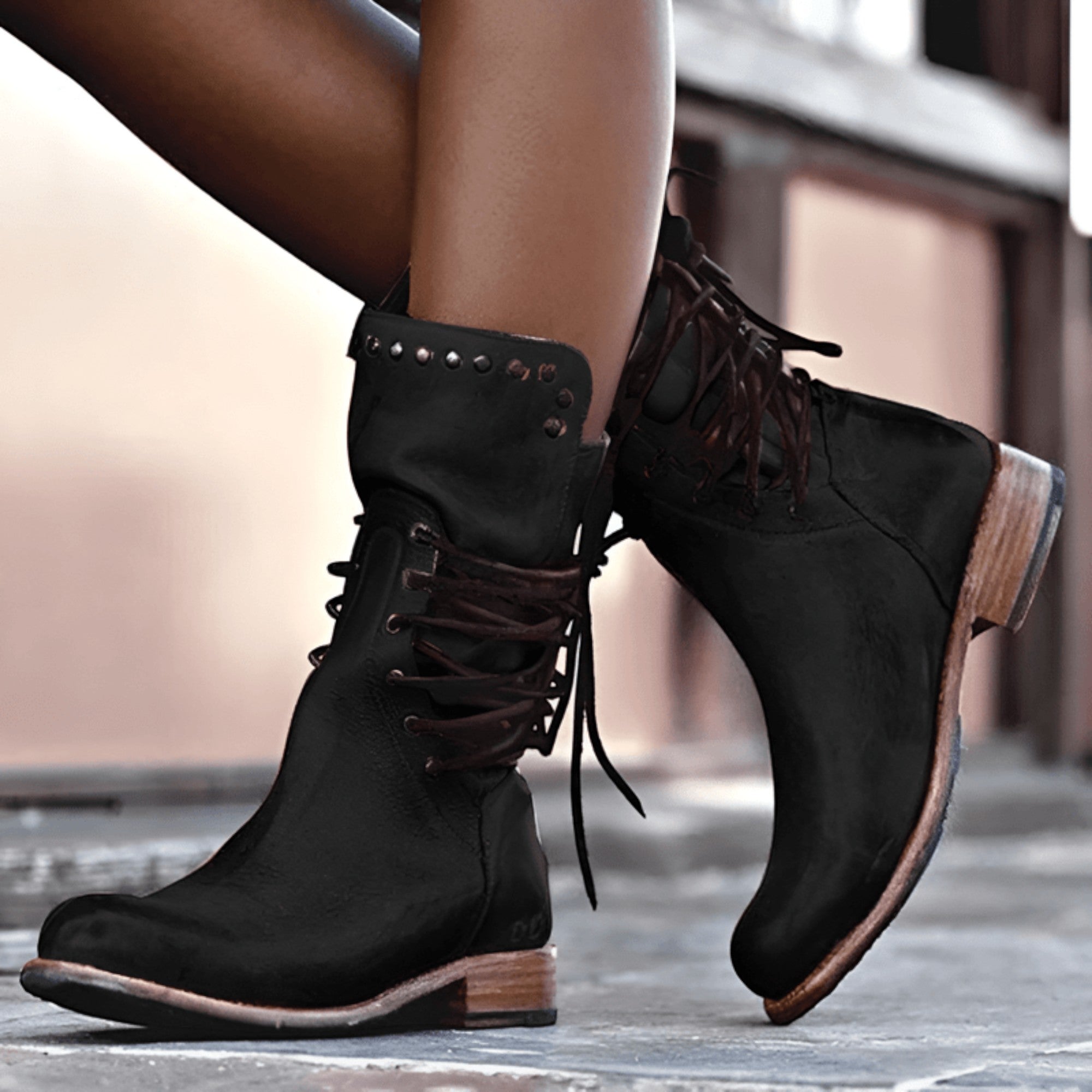 Clara | Women's Comfortable Leather Orthopedic Ankle Boots with Lace-Up