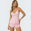 Ellmont London | Women's Soft Lace Sleepwear Set with Shorts