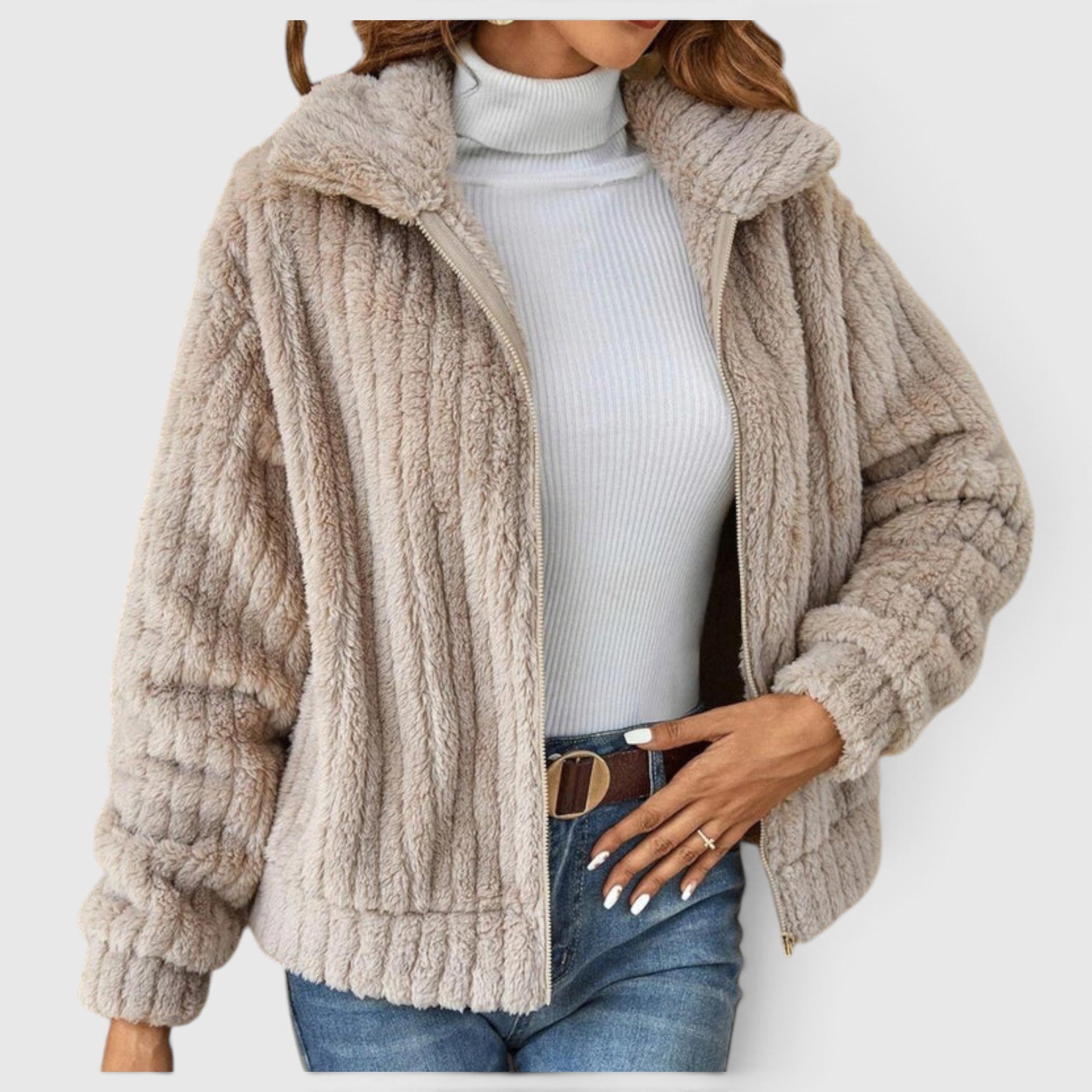 Aria | Women's Teddy Jacket – Soft Plush Casual Winter Outerwear