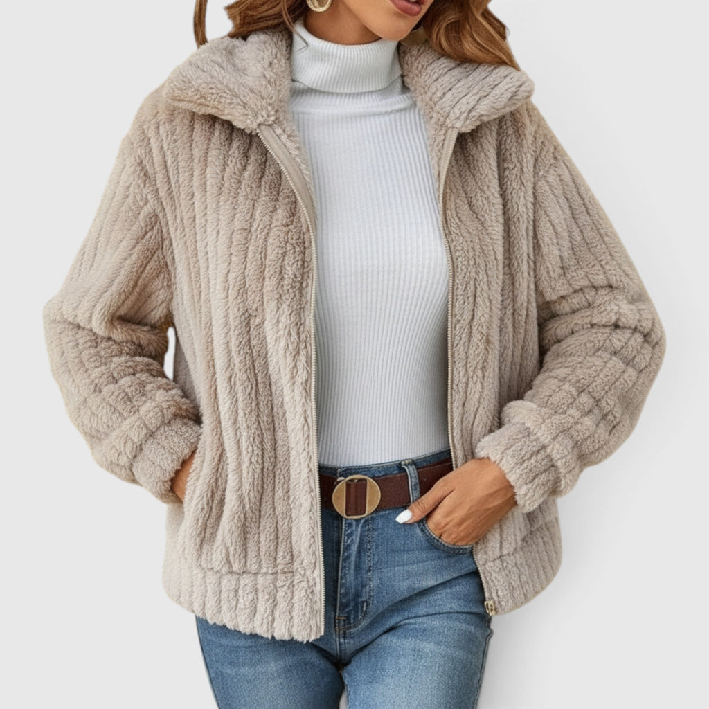 Aria | Women's Teddy Jacket – Soft Plush Casual Winter Outerwear