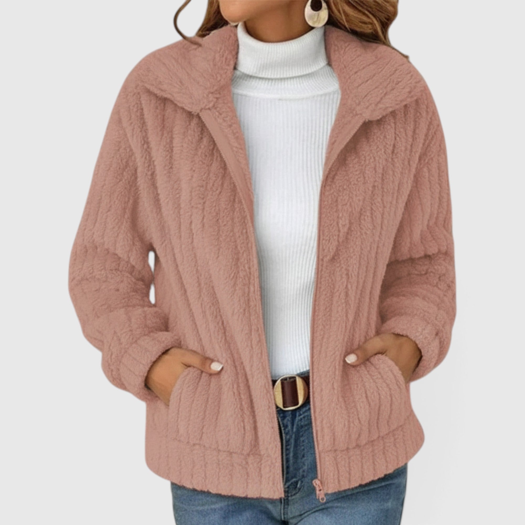 Aria | Women's Teddy Jacket – Soft Plush Casual Winter Outerwear