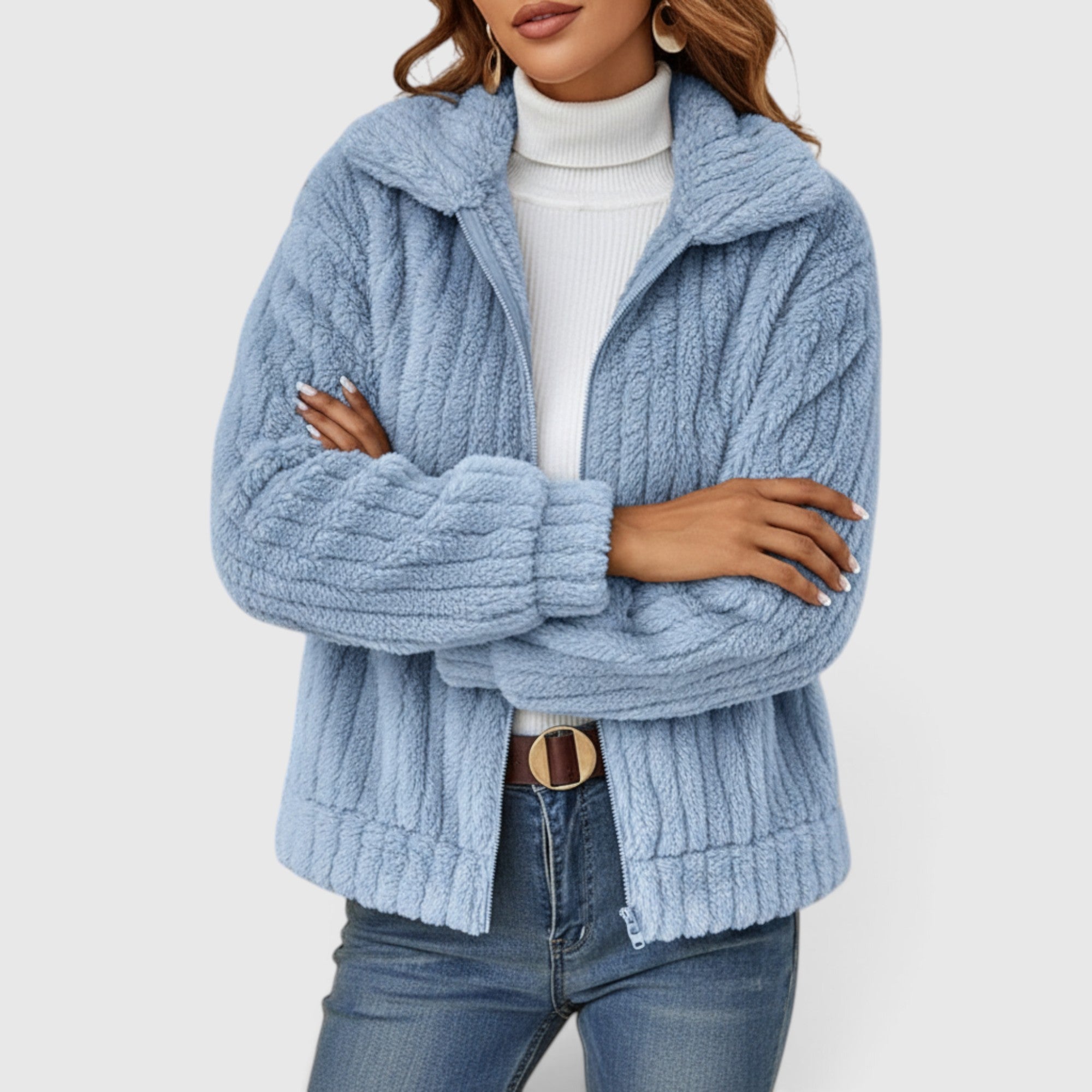 Aria | Women's Teddy Jacket – Soft Plush Casual Winter Outerwear