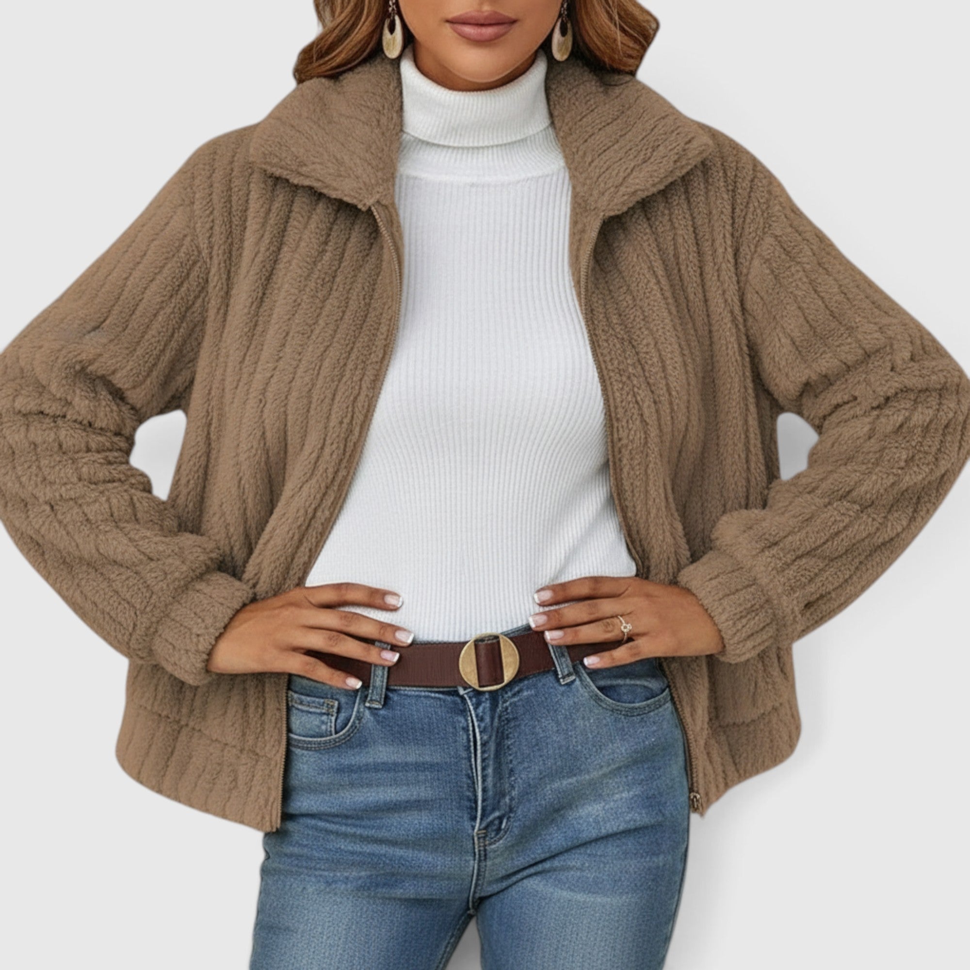 Aria | Women's Teddy Jacket – Soft Plush Casual Winter Outerwear