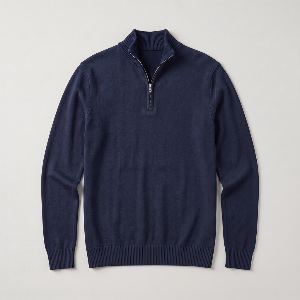 Spencer | Men's Cotton Blend Quarter-Zip Knitted Sweater