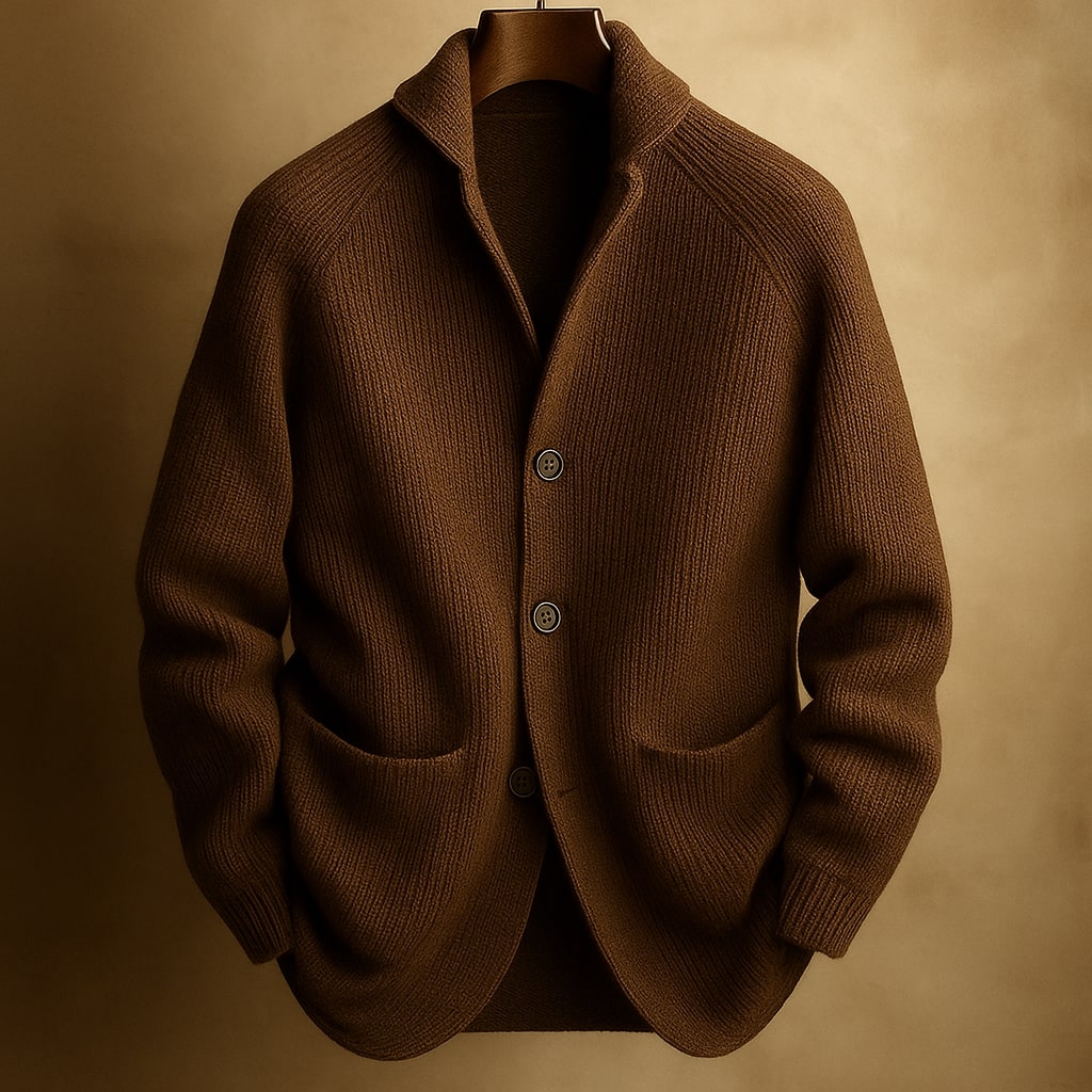 Men's Ribbed Wool Cardigan