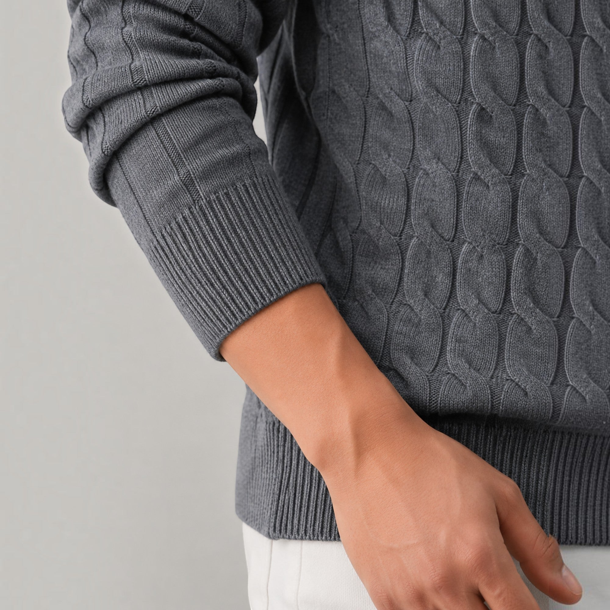 Ellmont London | Men's Stand Collar Zip Up Knit Sweater Regular Fit Cardigan