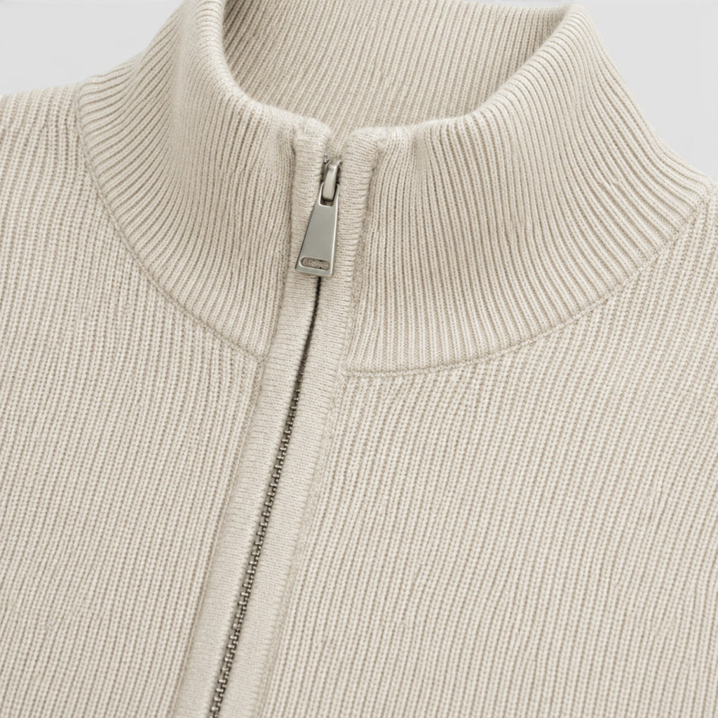 Ellmont London | Men's Soft Knit Zip Sweater with Stand Collar for Everyday Comfort