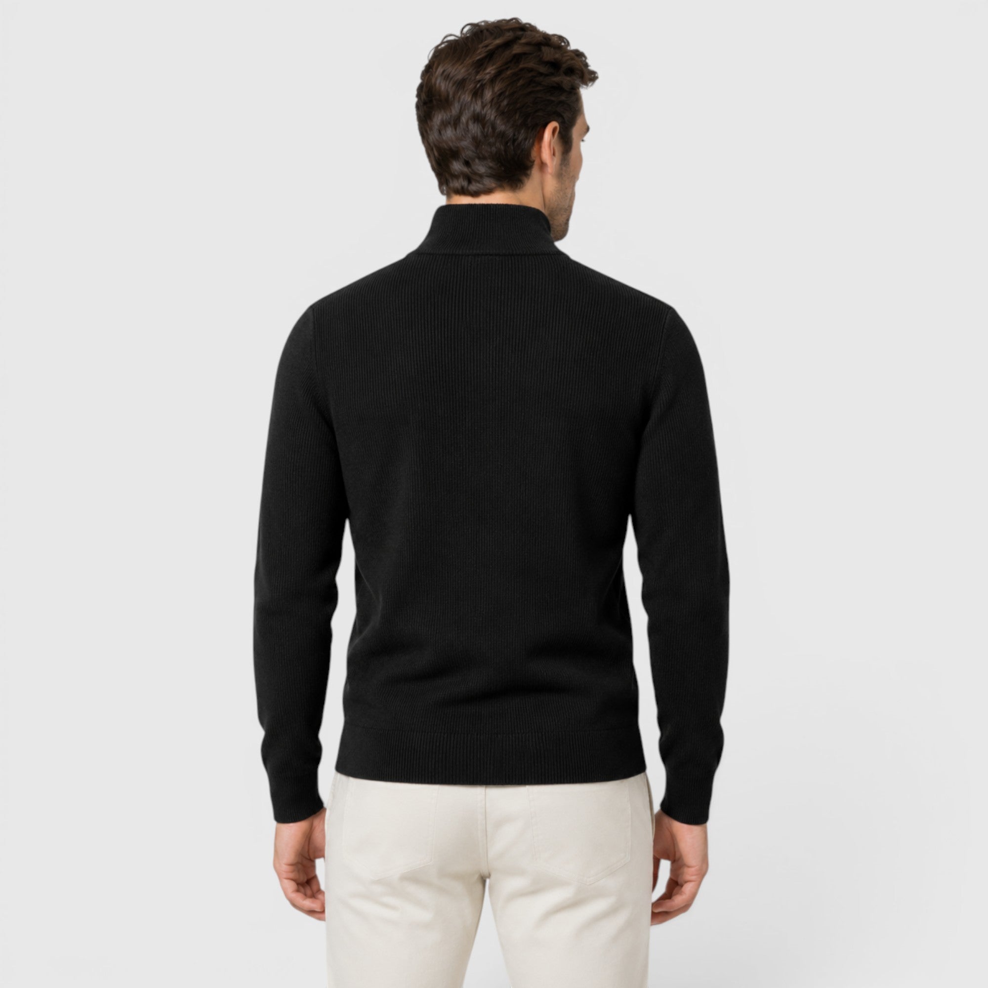 Ellmont London | Men's Soft Knit Zip Sweater with Stand Collar for Everyday Comfort