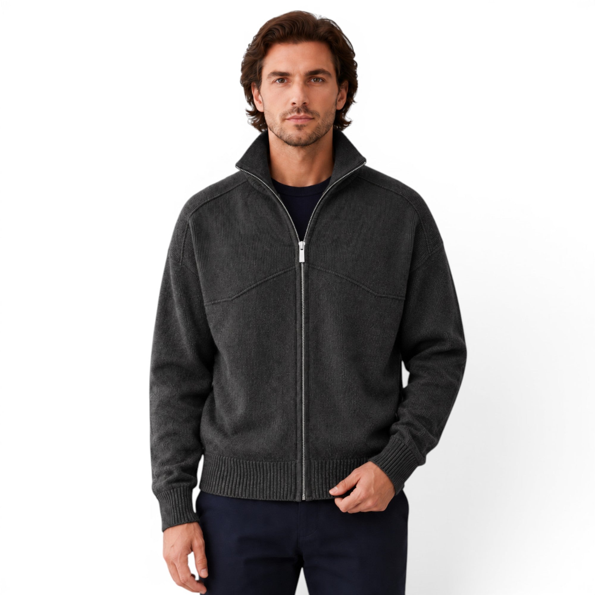 Jack | Men's Full Zip Sweater Knit Cardigan for Work & Casual Wear