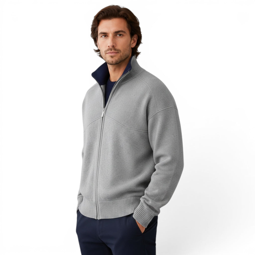 Ellmont London | Men's Full Zip Sweater Knit Cardigan for Work & Casual Wear
