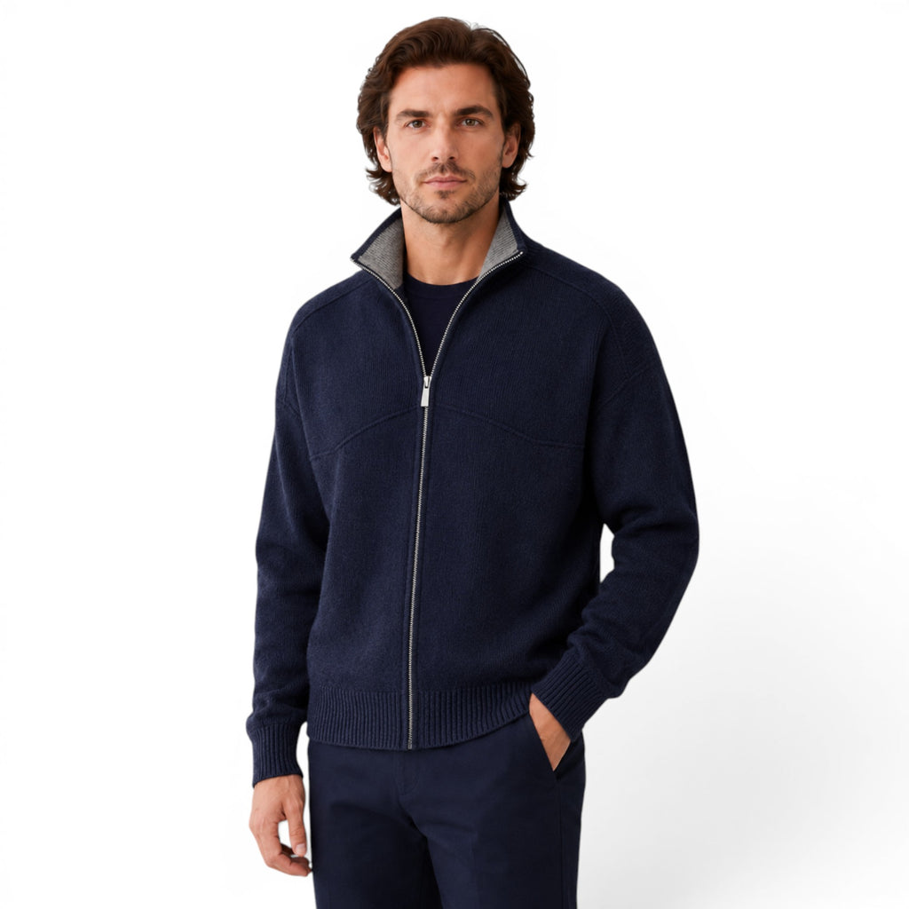 Ellmont London | Men's Full Zip Sweater Knit Cardigan for Work & Casual Wear
