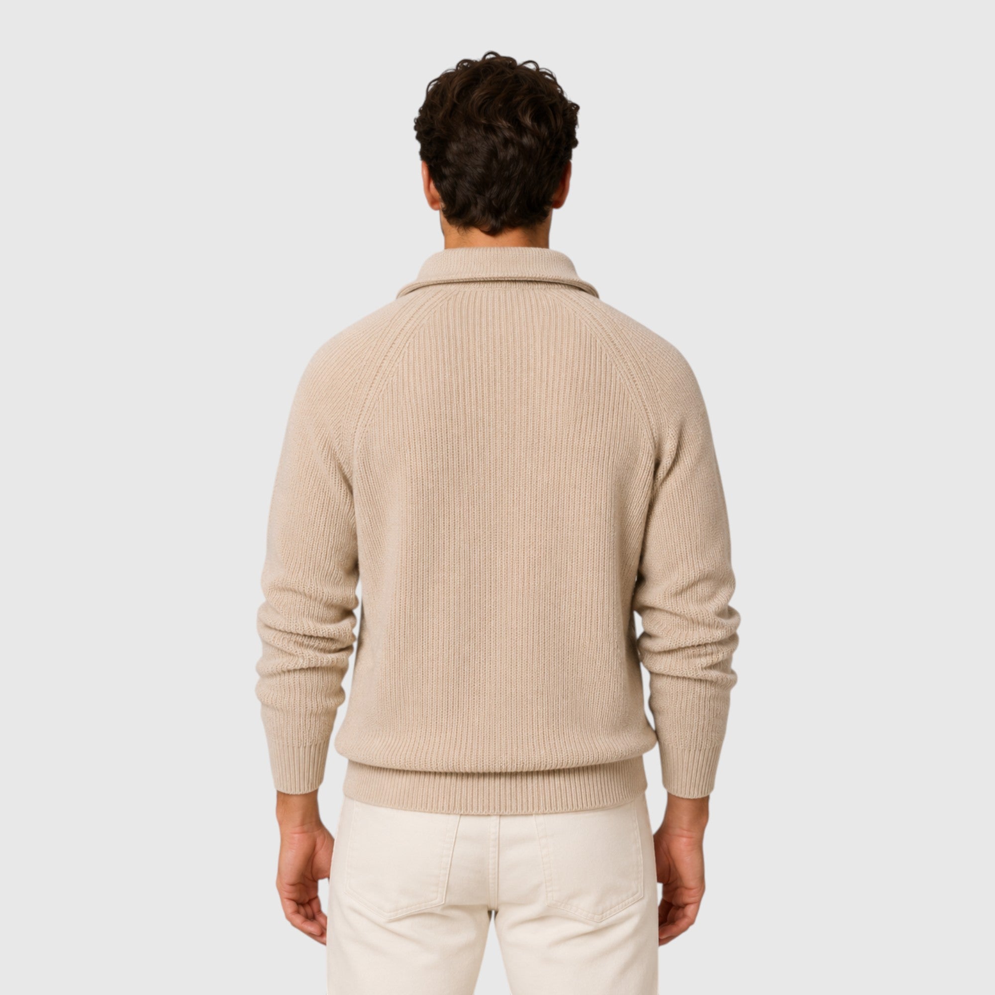 Ellmont London | Men's Ribbed Mock Neck Sweater Warm Everyday Pullover