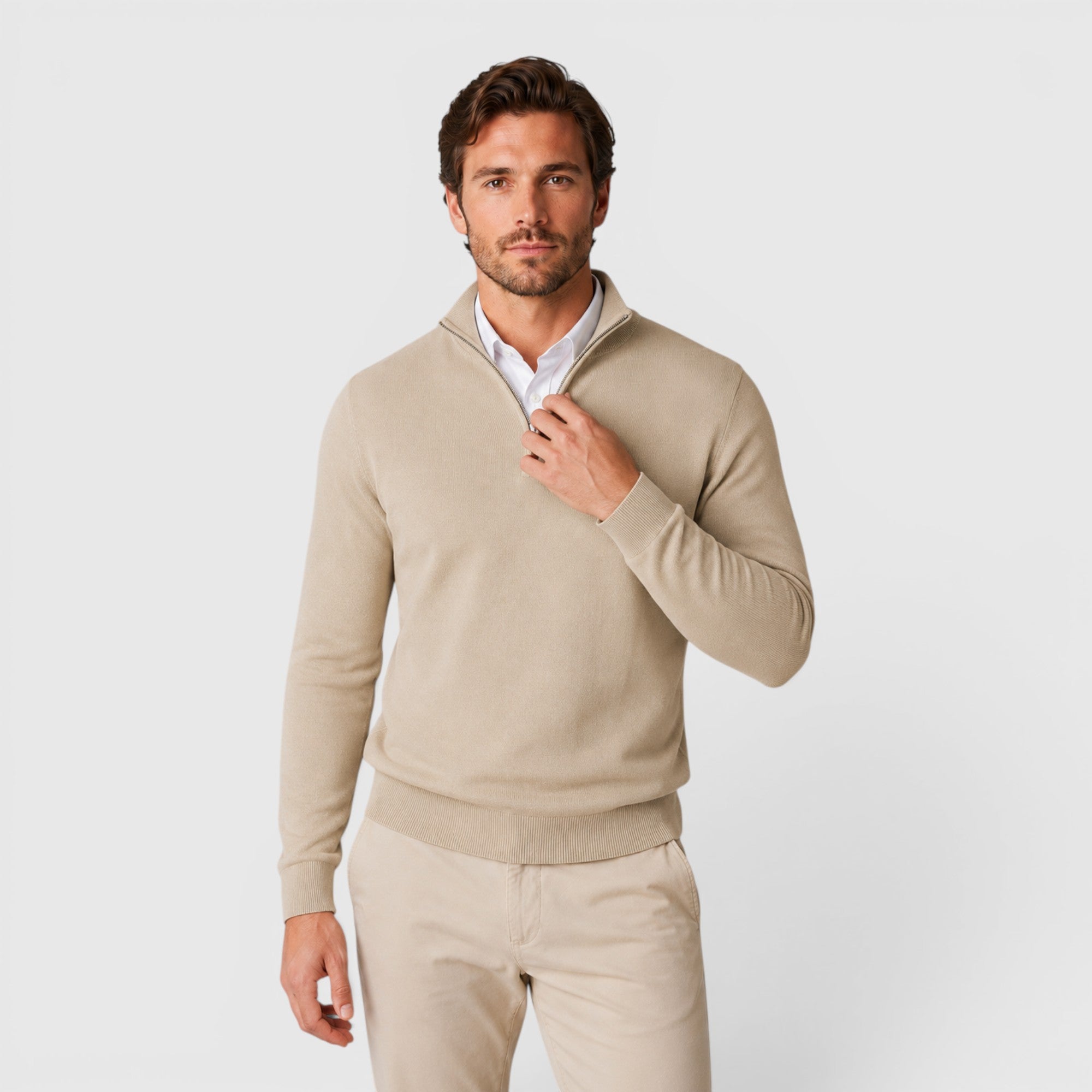 Ivan | Men's Long Sleeve Quarter Zip Sweater for Casual & Office Wear
