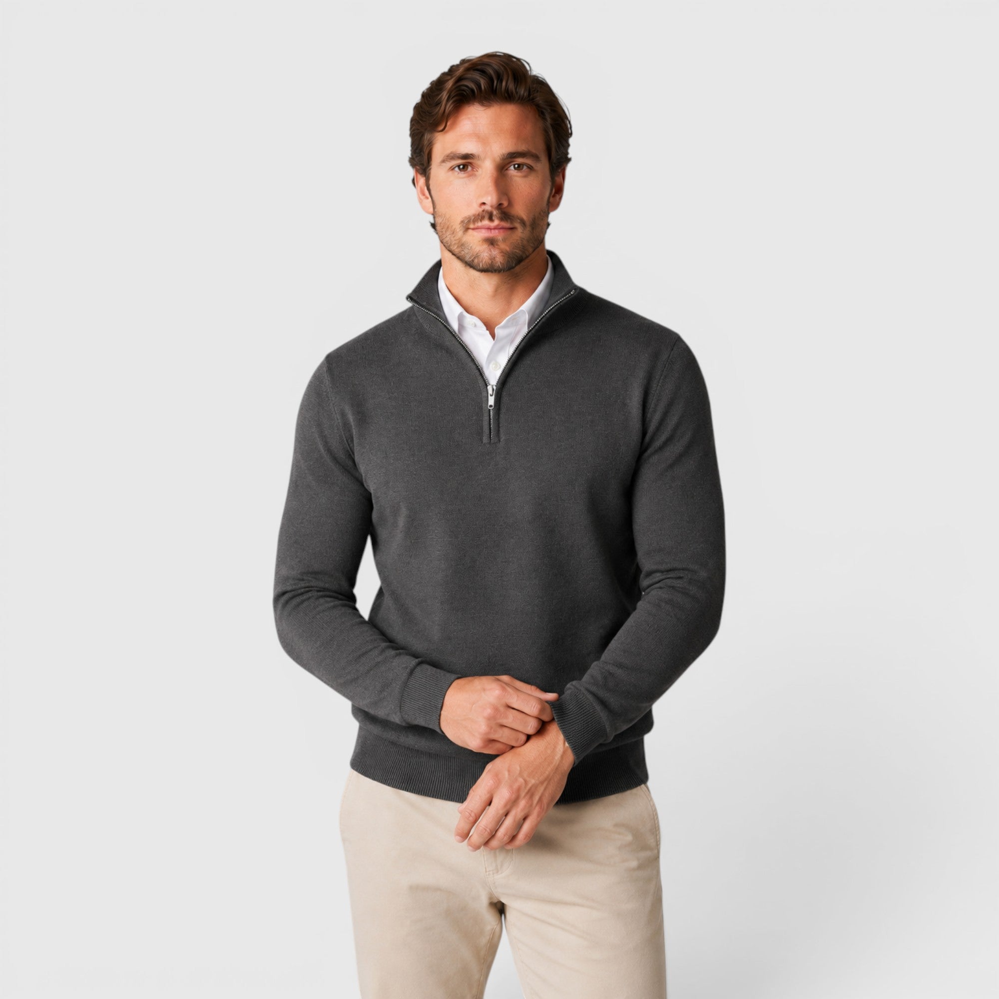 Ivan | Men's Long Sleeve Quarter Zip Sweater for Casual & Office Wear